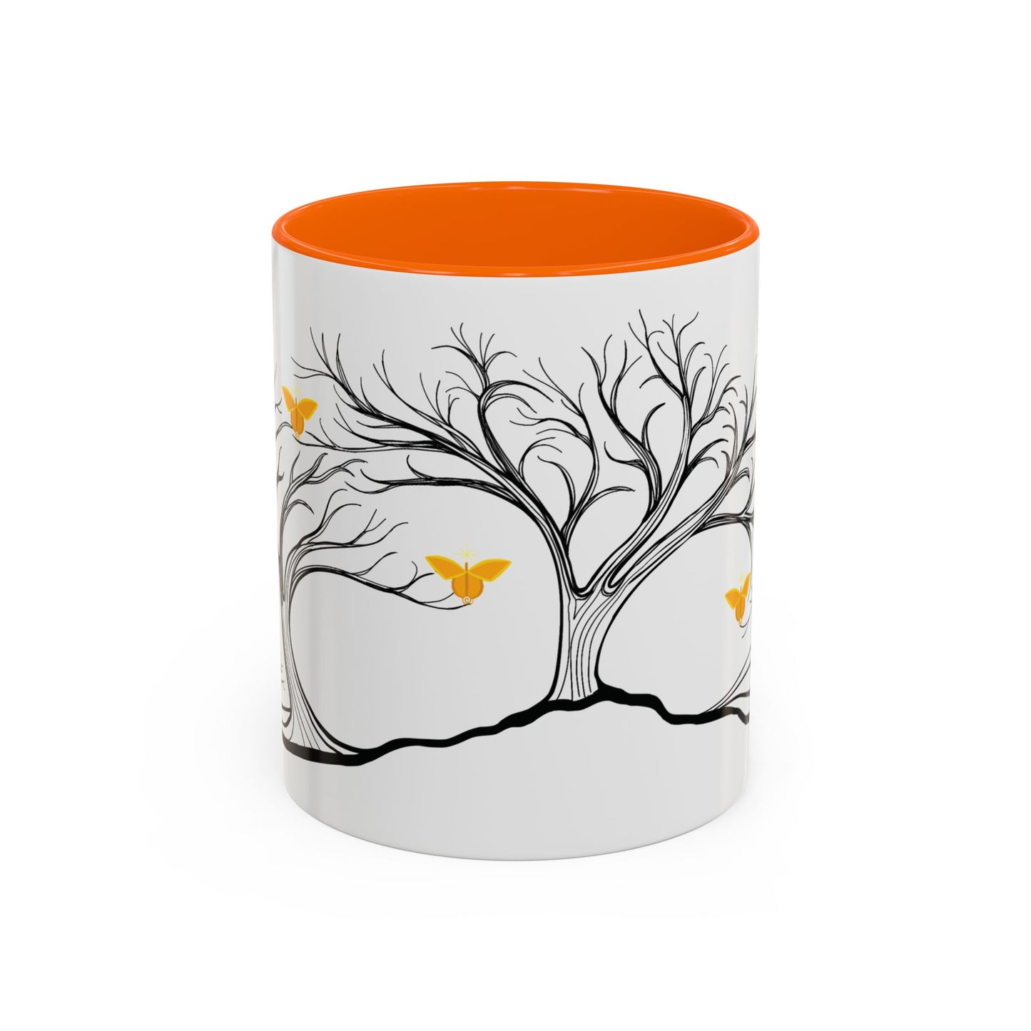 "Rejoicing", IMAGINE™ Series, Hand-Drawn Art Print, White Ceramic Accent Mug—3 of 7 Butterfly Graces Collection—15 oz or 11 oz