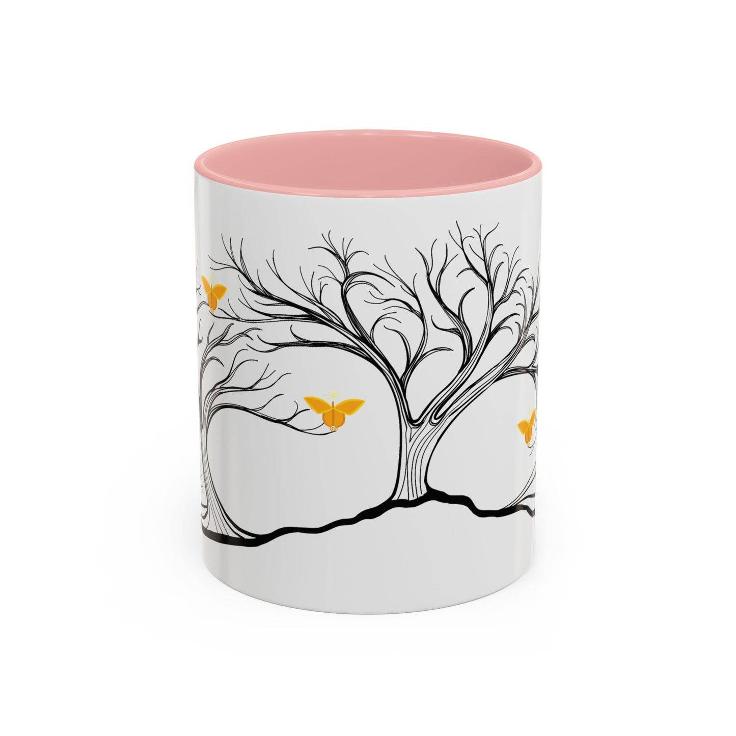 "Rejoicing", IMAGINE™ Series, Hand-Drawn Art Print, White Ceramic Accent Mug—3 of 7 Butterfly Graces Collection—15 oz or 11 oz