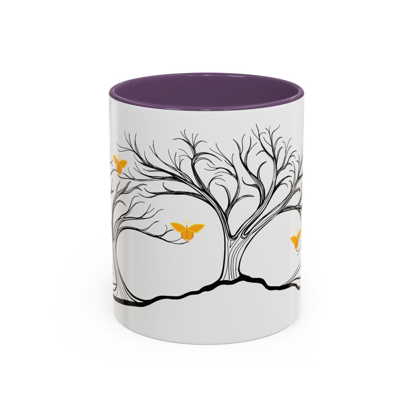 "Rejoicing", IMAGINE™ Series, Hand-Drawn Art Print, White Ceramic Accent Mug—3 of 7 Butterfly Graces Collection—15 oz or 11 oz