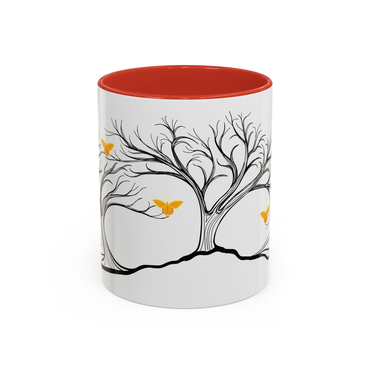 "Rejoicing", IMAGINE™ Series, Hand-Drawn Art Print, White Ceramic Accent Mug—3 of 7 Butterfly Graces Collection—15 oz or 11 oz