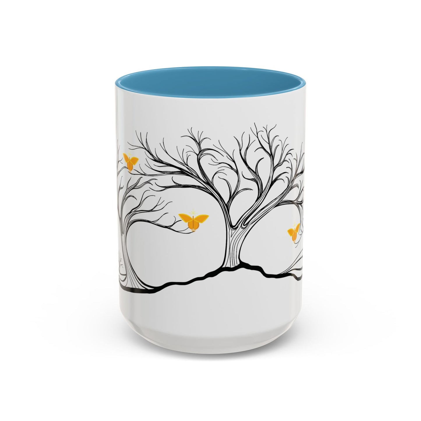 "Rejoicing", IMAGINE™ Series, Hand-Drawn Art Print, White Ceramic Accent Mug—3 of 7 Butterfly Graces Collection—15 oz or 11 oz