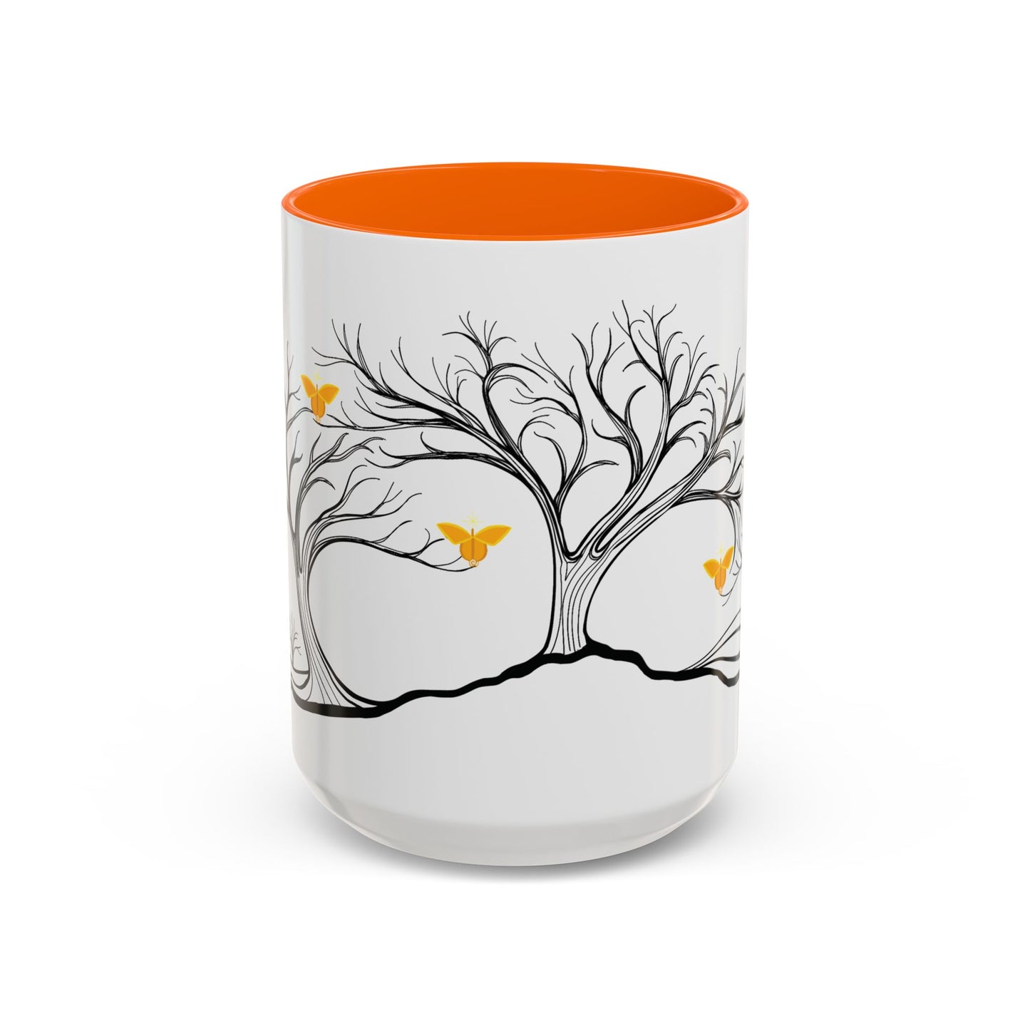 "Rejoicing", IMAGINE™ Series, Hand-Drawn Art Print, White Ceramic Accent Mug—3 of 7 Butterfly Graces Collection—15 oz or 11 oz