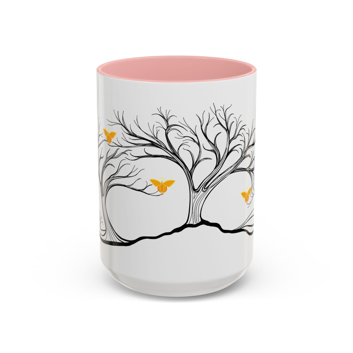 "Rejoicing", IMAGINE™ Series, Hand-Drawn Art Print, White Ceramic Accent Mug—3 of 7 Butterfly Graces Collection—15 oz or 11 oz