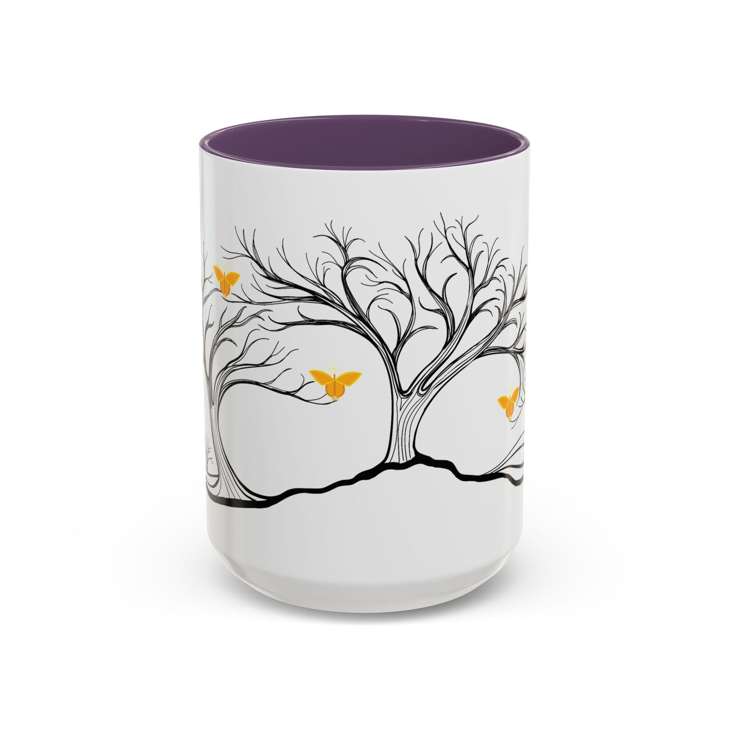 "Rejoicing", IMAGINE™ Series, Hand-Drawn Art Print, White Ceramic Accent Mug—3 of 7 Butterfly Graces Collection—15 oz or 11 oz