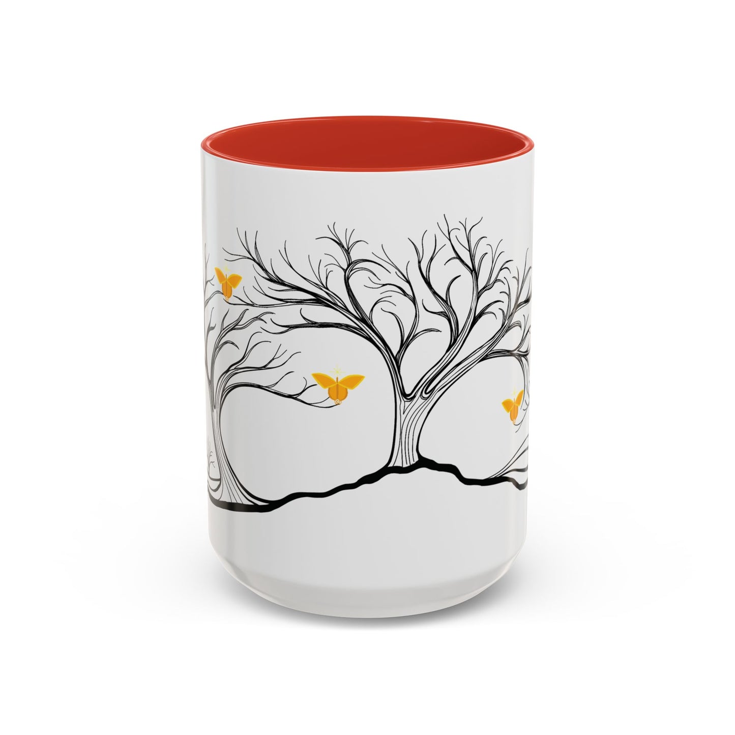 "Rejoicing", IMAGINE™ Series, Hand-Drawn Art Print, White Ceramic Accent Mug—3 of 7 Butterfly Graces Collection—15 oz or 11 oz