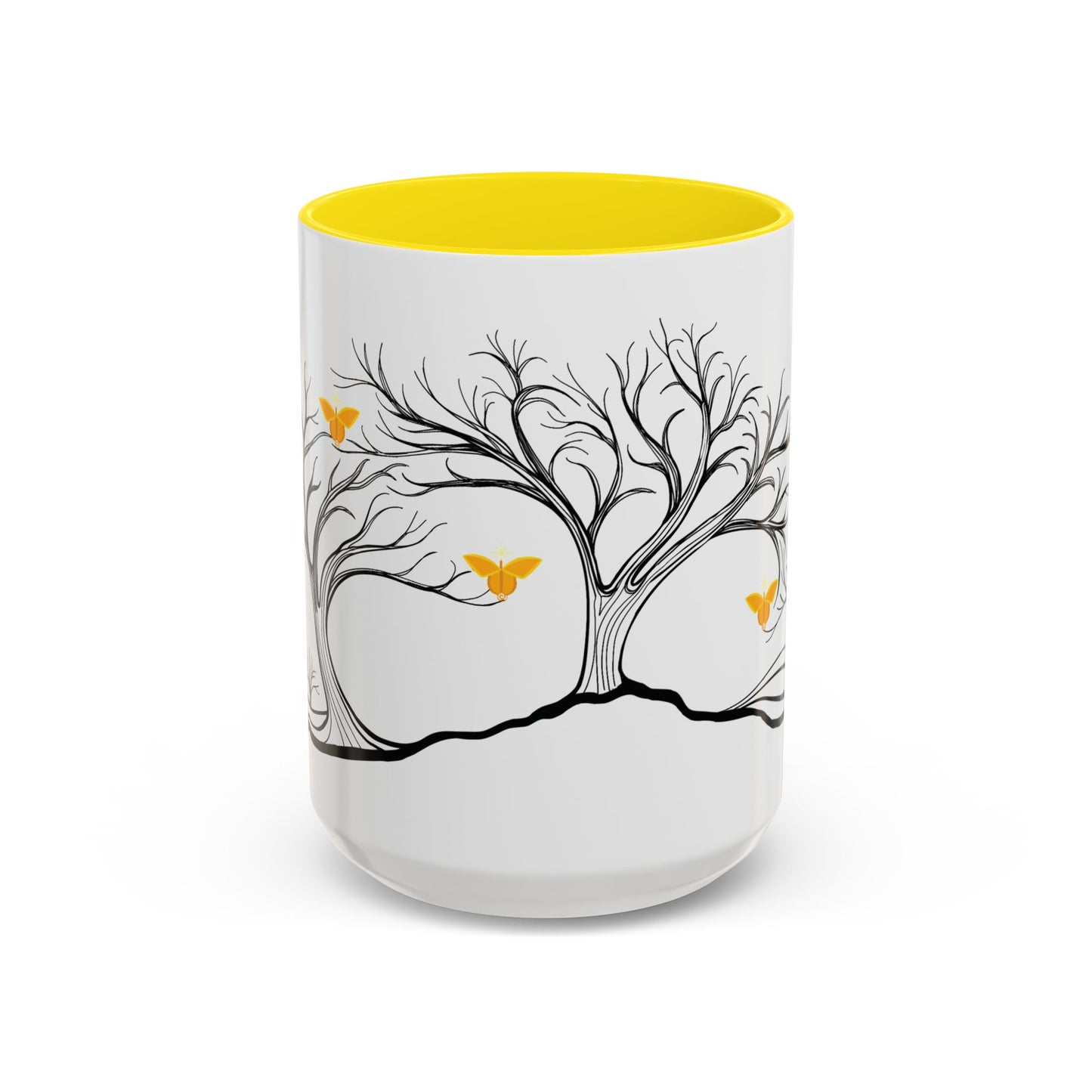 "Rejoicing", IMAGINE™ Series, Hand-Drawn Art Print, White Ceramic Accent Mug—3 of 7 Butterfly Graces Collection—15 oz or 11 oz
