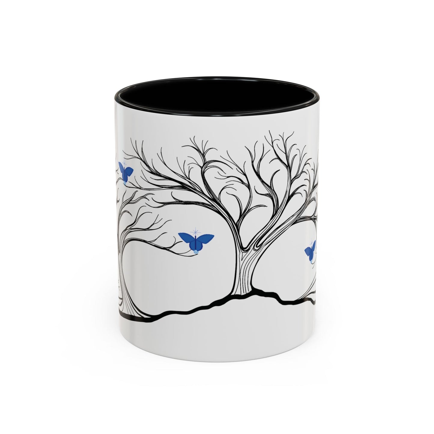 "Relaxing", IMAGINE™ Series, Hand-Drawn Art Print, White Ceramic Accent Mug—6 of 7 Butterfly Graces Collection—15 oz or 11 oz