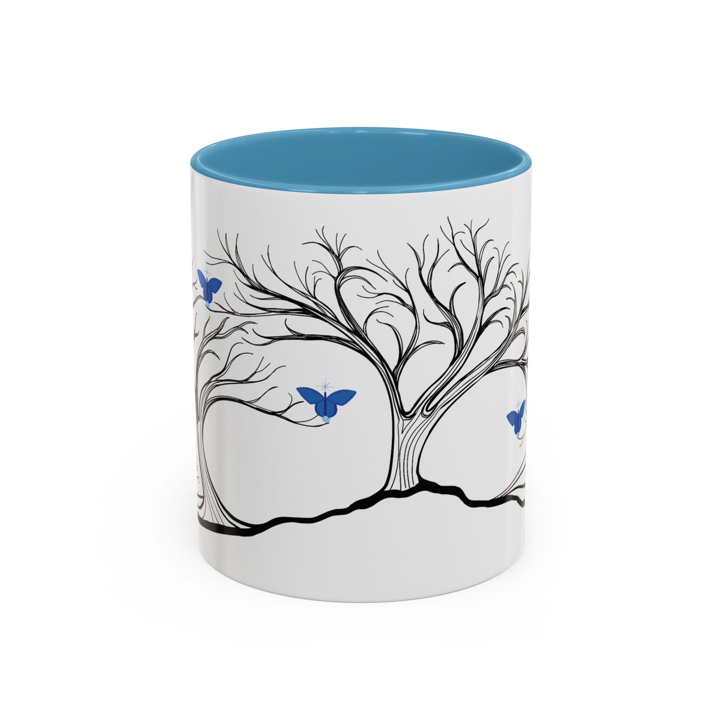 "Relaxing", IMAGINE™ Series, Hand-Drawn Art Print, White Ceramic Accent Mug—6 of 7 Butterfly Graces Collection—15 oz or 11 oz