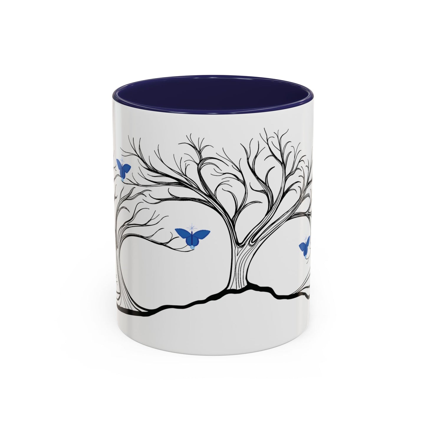"Relaxing", IMAGINE™ Series, Hand-Drawn Art Print, White Ceramic Accent Mug—6 of 7 Butterfly Graces Collection—15 oz or 11 oz