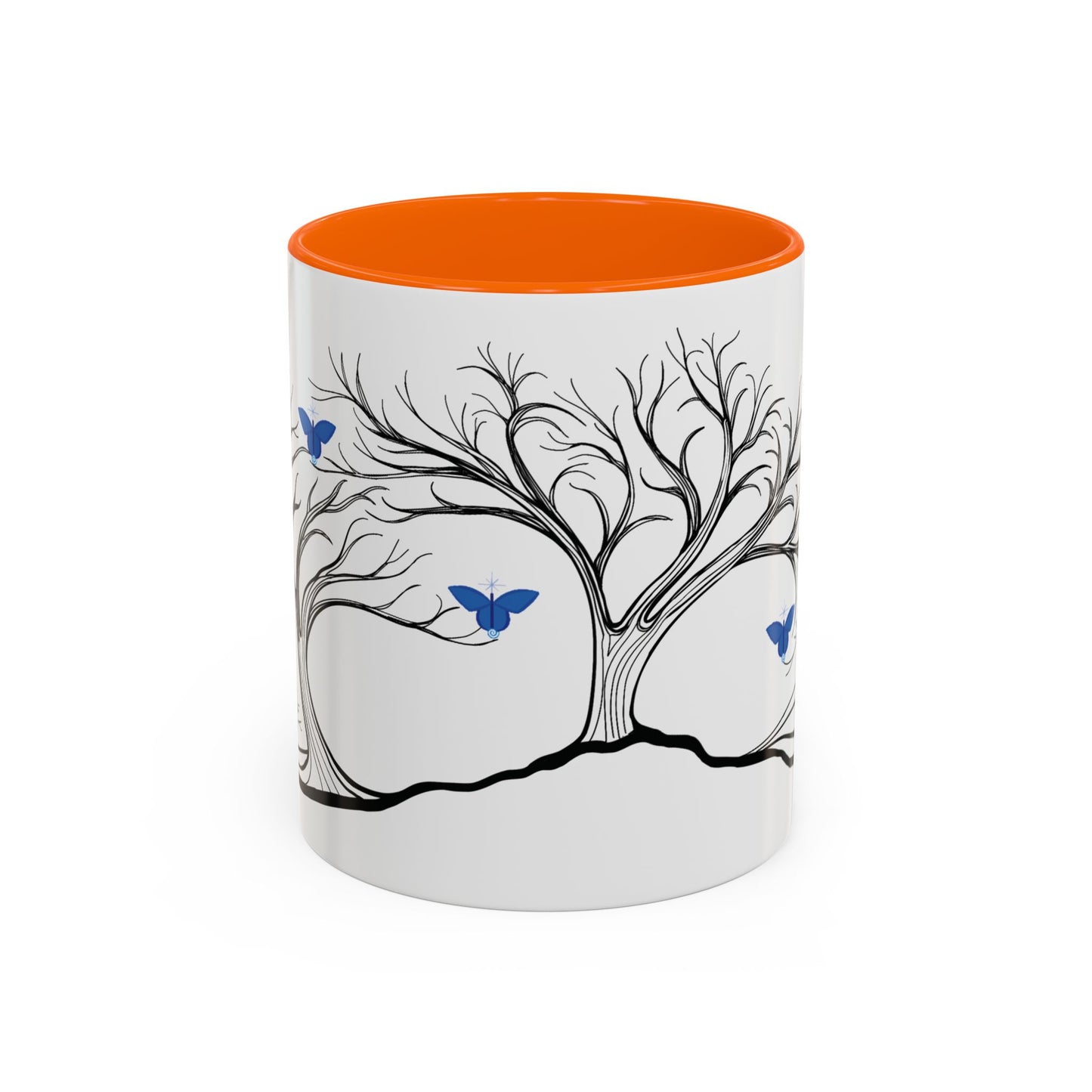 "Relaxing", IMAGINE™ Series, Hand-Drawn Art Print, White Ceramic Accent Mug—6 of 7 Butterfly Graces Collection—15 oz or 11 oz
