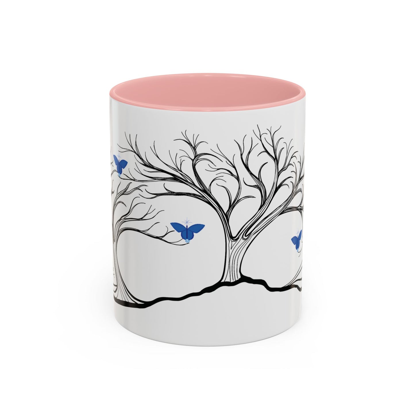 "Relaxing", IMAGINE™ Series, Hand-Drawn Art Print, White Ceramic Accent Mug—6 of 7 Butterfly Graces Collection—15 oz or 11 oz