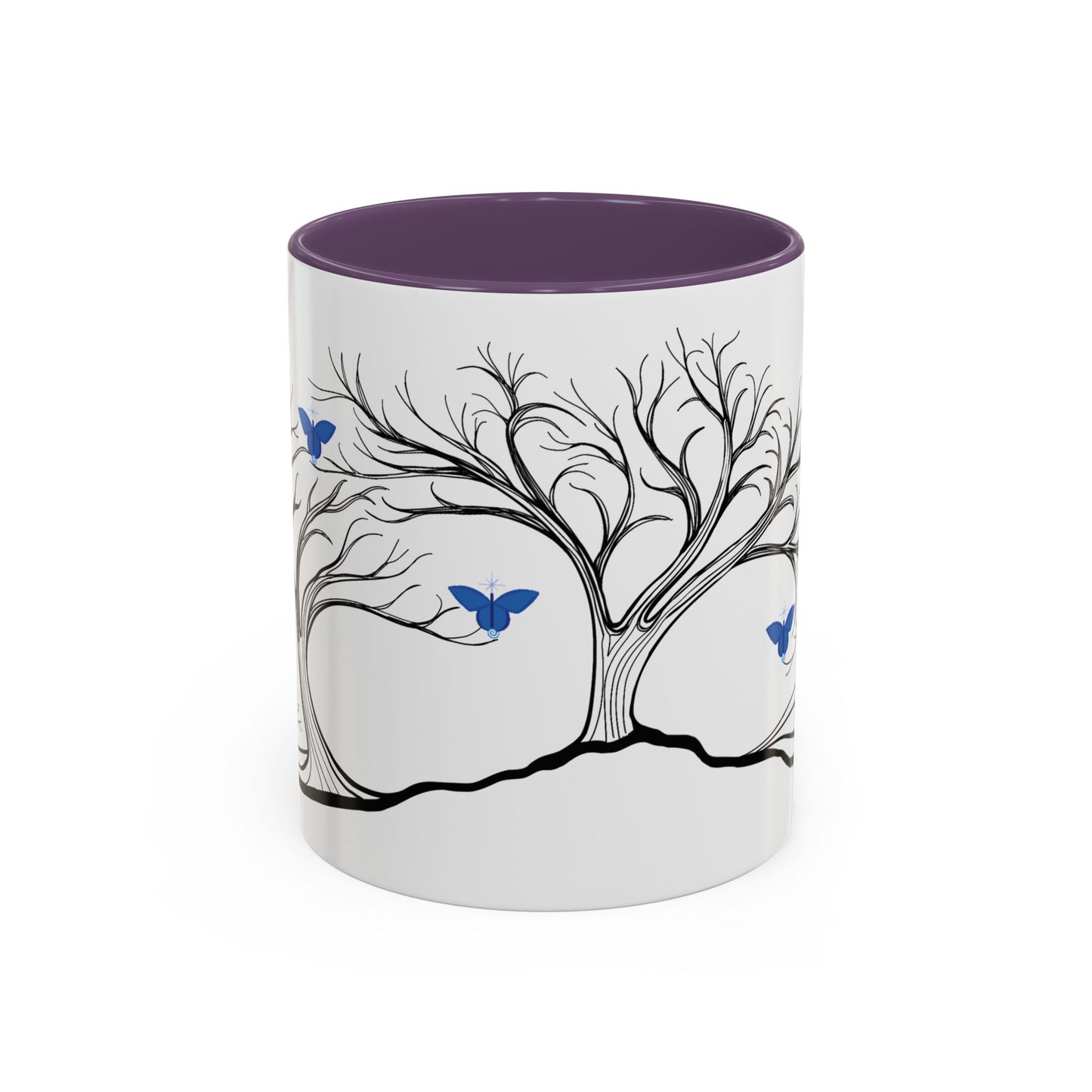"Relaxing", IMAGINE™ Series, Hand-Drawn Art Print, White Ceramic Accent Mug—6 of 7 Butterfly Graces Collection—15 oz or 11 oz