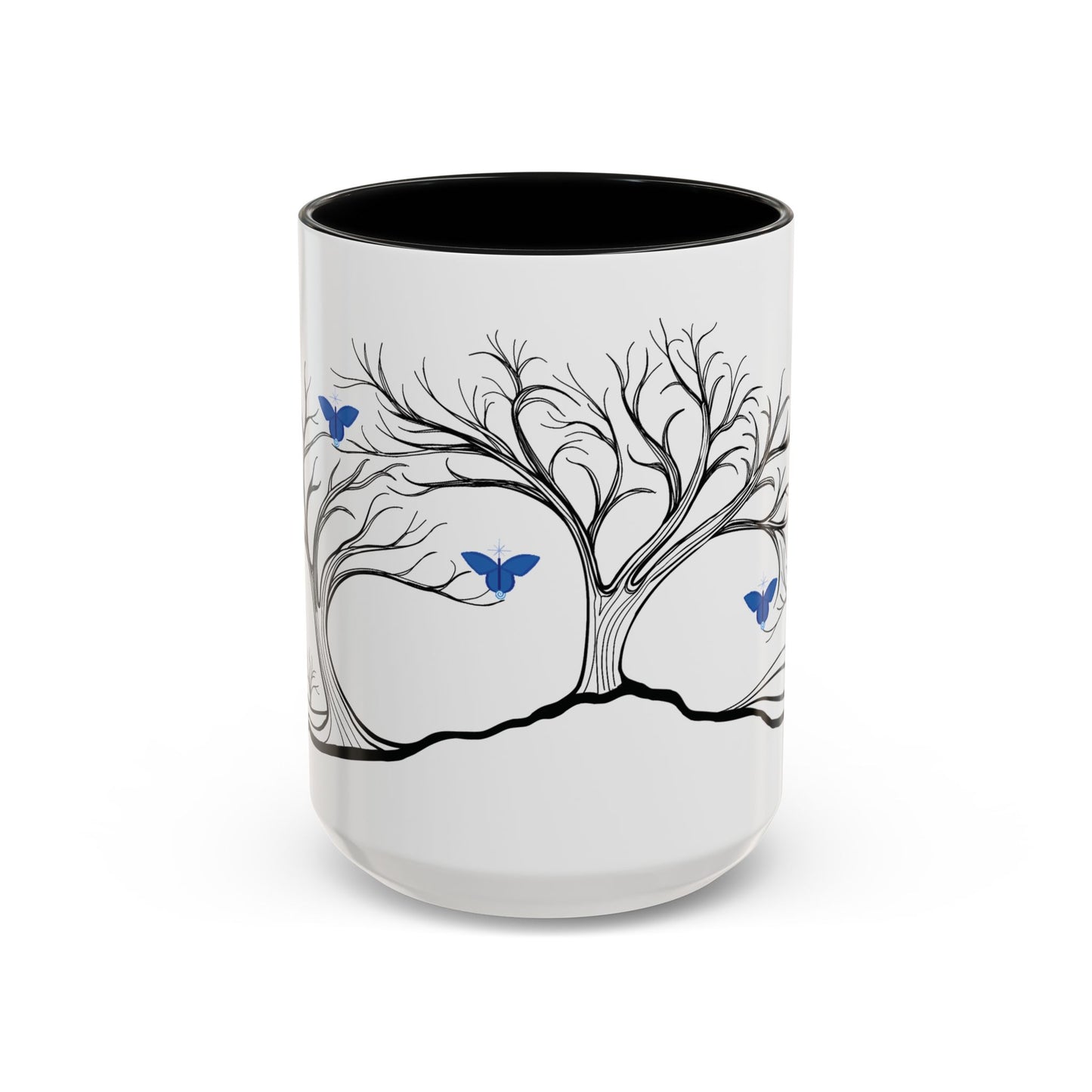 "Relaxing", IMAGINE™ Series, Hand-Drawn Art Print, White Ceramic Accent Mug—6 of 7 Butterfly Graces Collection—15 oz or 11 oz