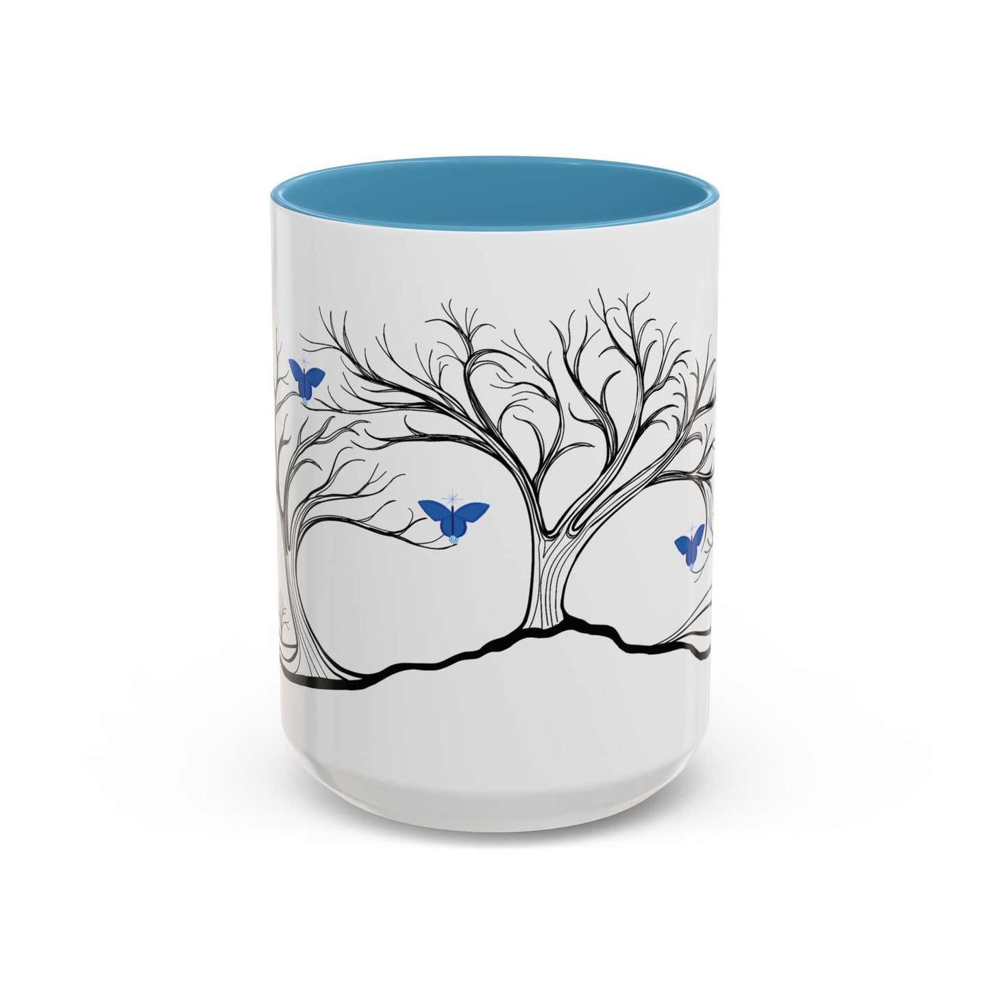 "Relaxing", IMAGINE™ Series, Hand-Drawn Art Print, White Ceramic Accent Mug—6 of 7 Butterfly Graces Collection—15 oz or 11 oz