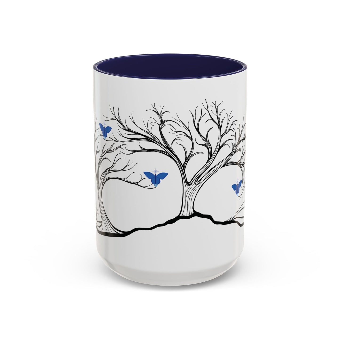"Relaxing", IMAGINE™ Series, Hand-Drawn Art Print, White Ceramic Accent Mug—6 of 7 Butterfly Graces Collection—15 oz or 11 oz