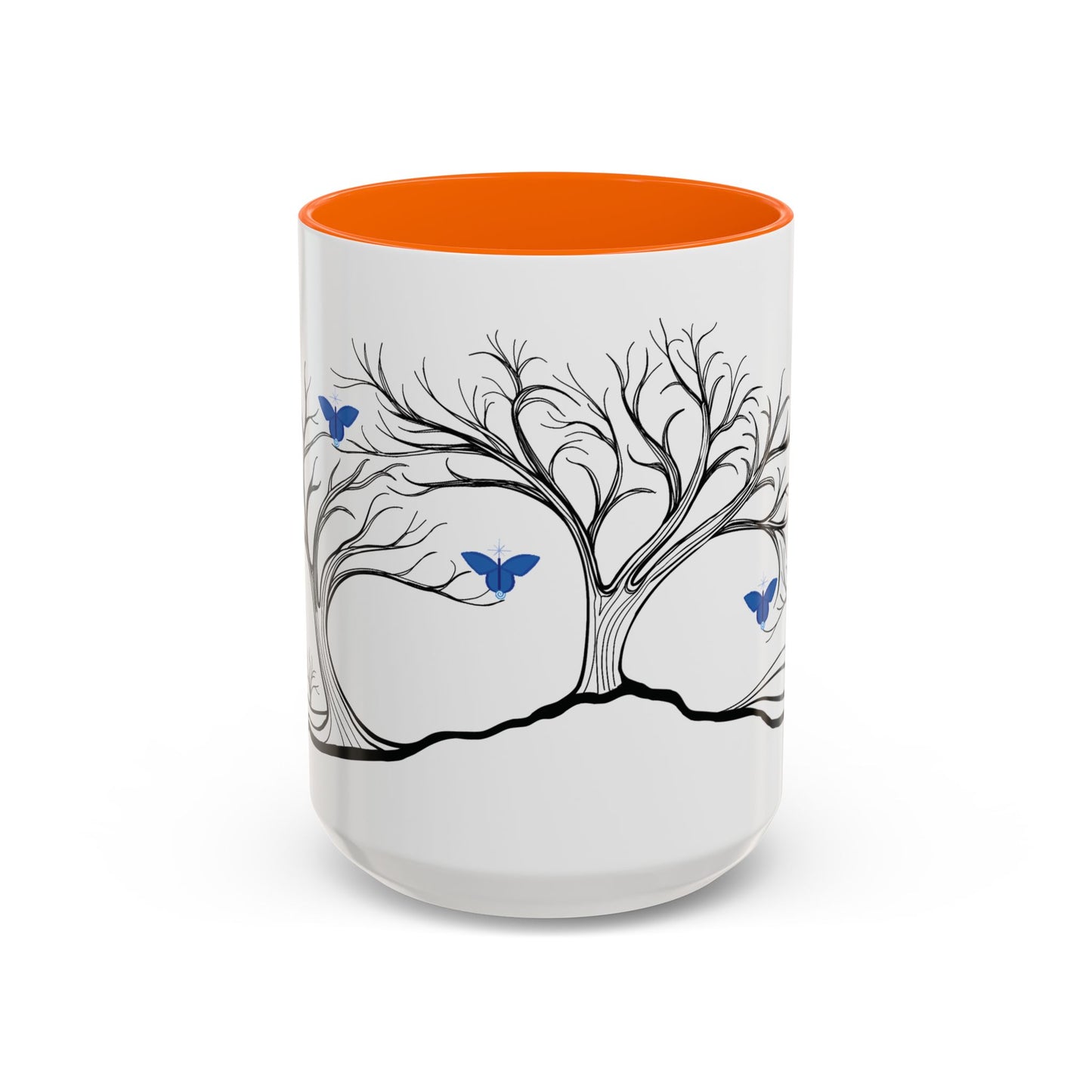 "Relaxing", IMAGINE™ Series, Hand-Drawn Art Print, White Ceramic Accent Mug—6 of 7 Butterfly Graces Collection—15 oz or 11 oz