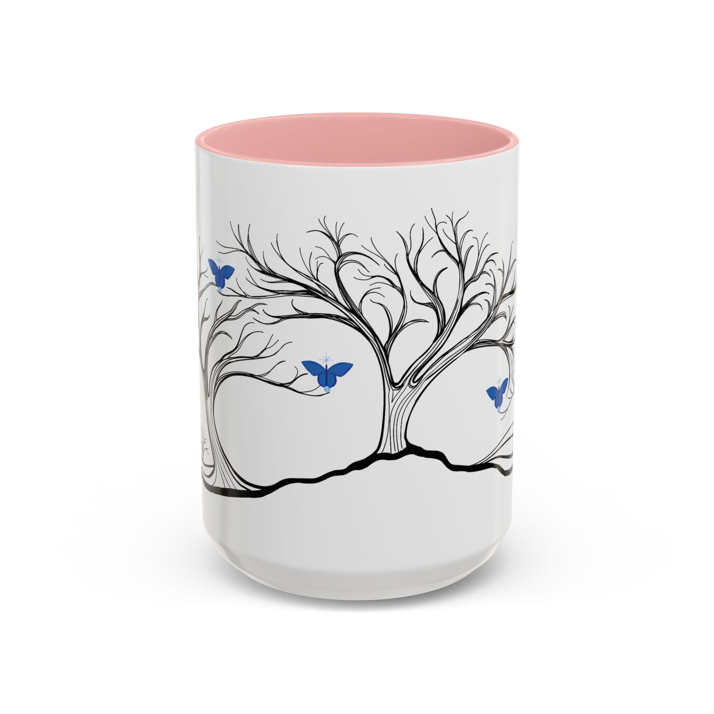 "Relaxing", IMAGINE™ Series, Hand-Drawn Art Print, White Ceramic Accent Mug—6 of 7 Butterfly Graces Collection—15 oz or 11 oz