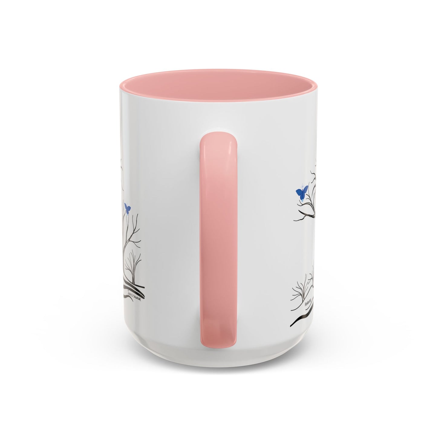"Relaxing", IMAGINE™ Series, Hand-Drawn Art Print, White Ceramic Accent Mug—6 of 7 Butterfly Graces Collection—15 oz or 11 oz