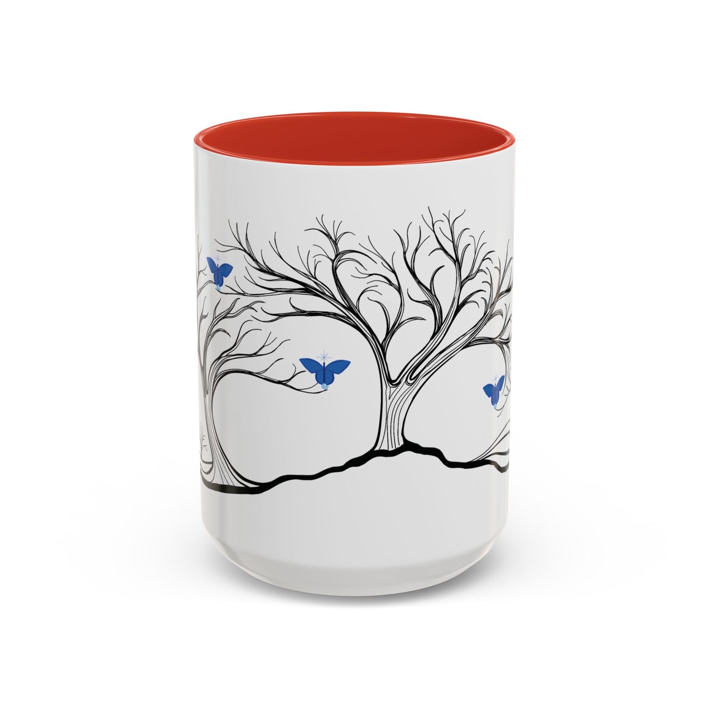 "Relaxing", IMAGINE™ Series, Hand-Drawn Art Print, White Ceramic Accent Mug—6 of 7 Butterfly Graces Collection—15 oz or 11 oz