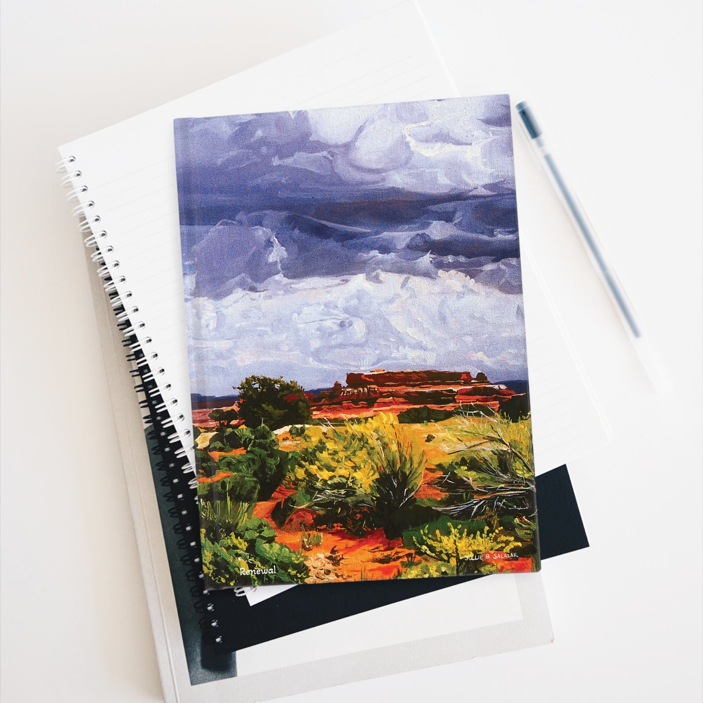 "Renewal", Southwest Landscape, Oil on Canvas Art Print, Hardcover Journal—Lined or Blank