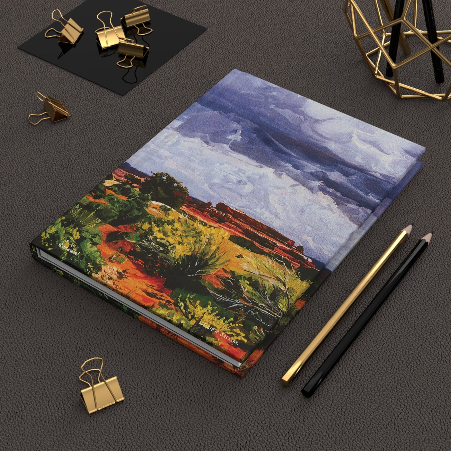 "Renewal", Southwest Landscape, Oil on Canvas Art Print, Hardcover Journal—Lined or Blank