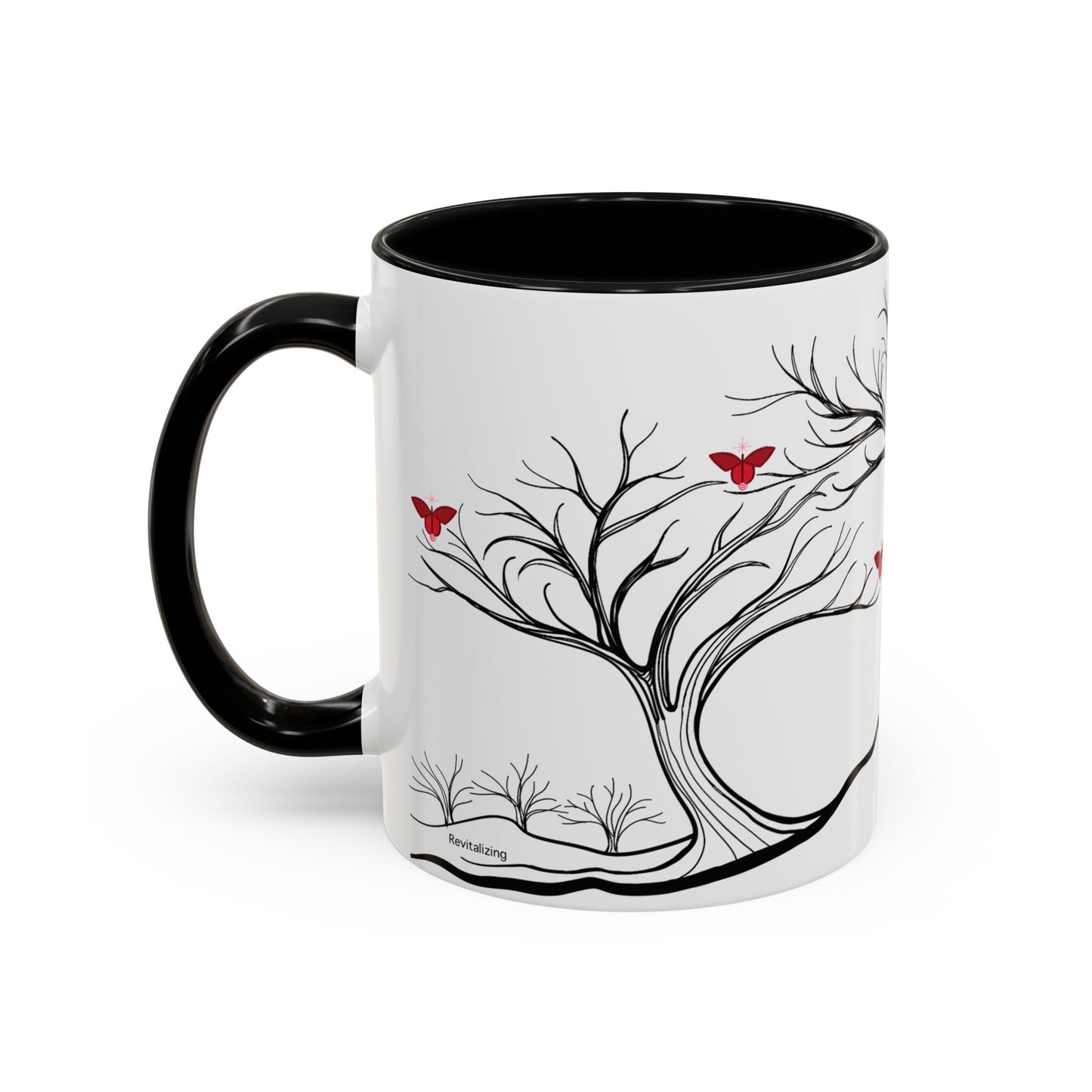 "Revitalizing", IMAGINE™ Series, Hand-Drawn Art Print, White Ceramic Accent Mug—1 of 7 Butterfly Graces Collection—15 oz or 11 oz
