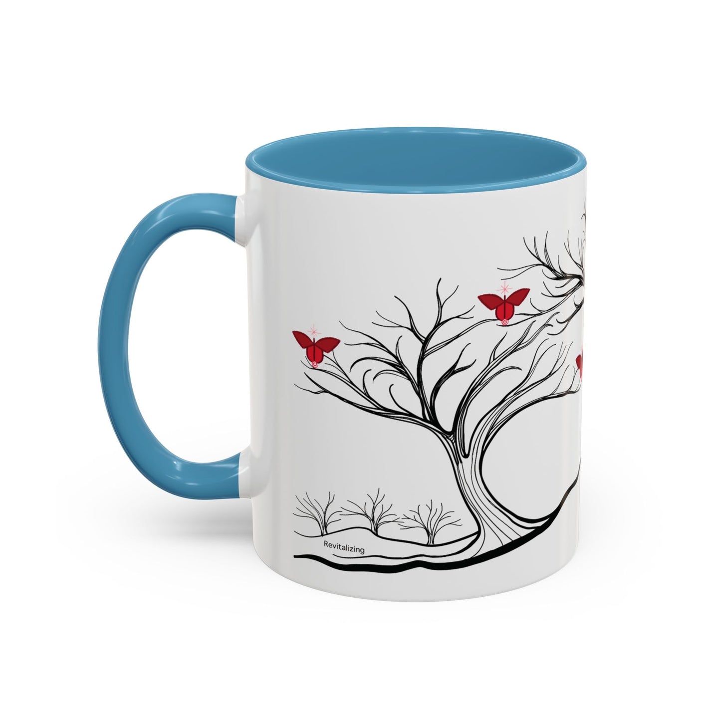 "Revitalizing", IMAGINE™ Series, Hand-Drawn Art Print, White Ceramic Accent Mug—1 of 7 Butterfly Graces Collection—15 oz or 11 oz