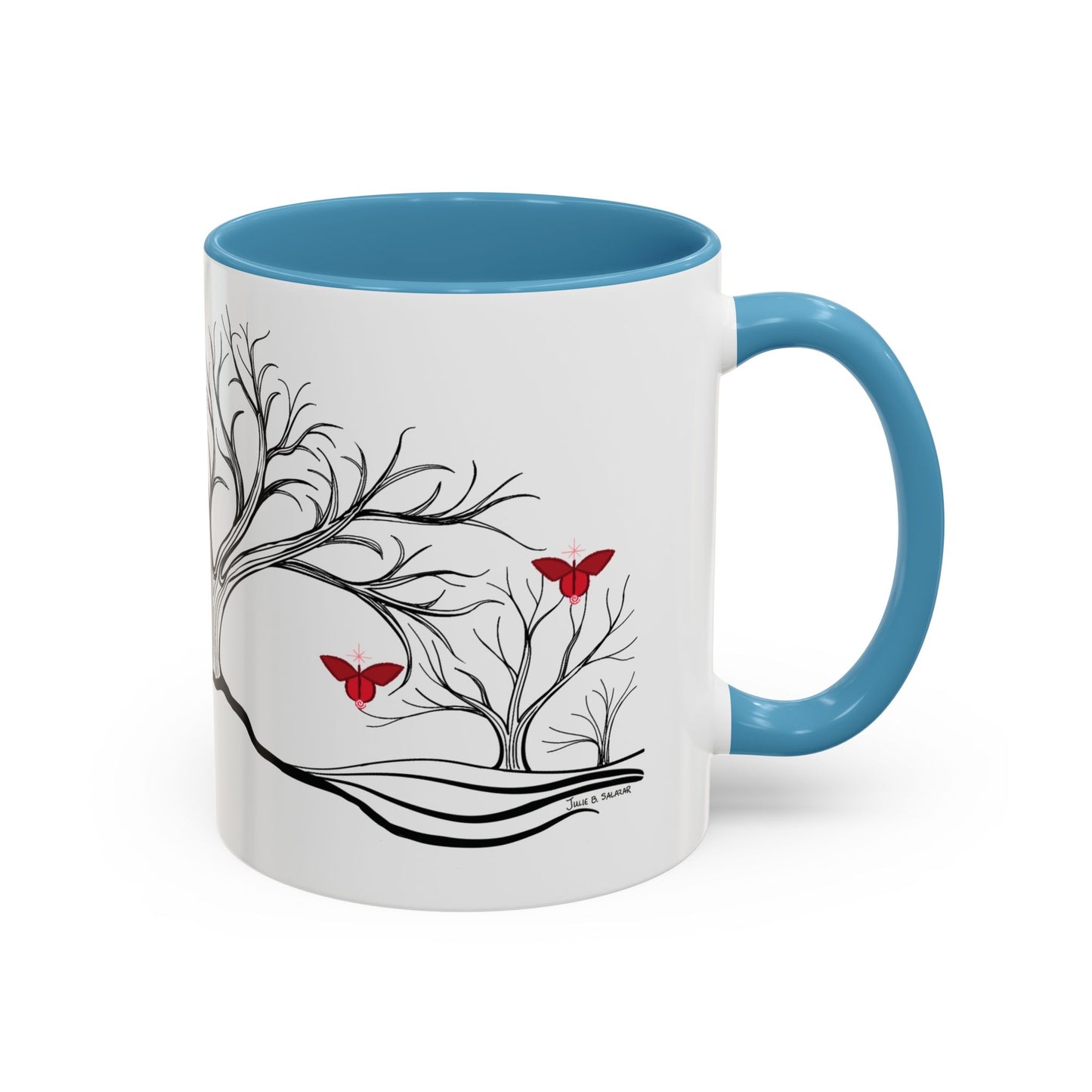 "Revitalizing", IMAGINE™ Series, Hand-Drawn Art Print, White Ceramic Accent Mug—1 of 7 Butterfly Graces Collection—15 oz or 11 oz