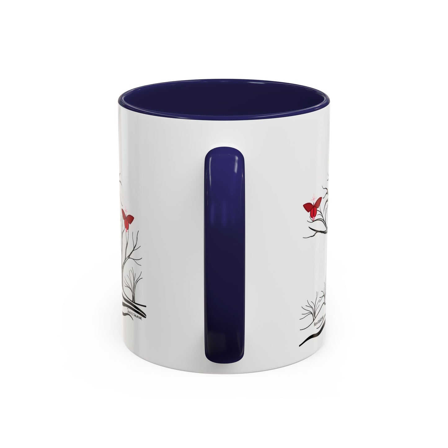 "Revitalizing", IMAGINE™ Series, Hand-Drawn Art Print, White Ceramic Accent Mug—1 of 7 Butterfly Graces Collection—15 oz or 11 oz