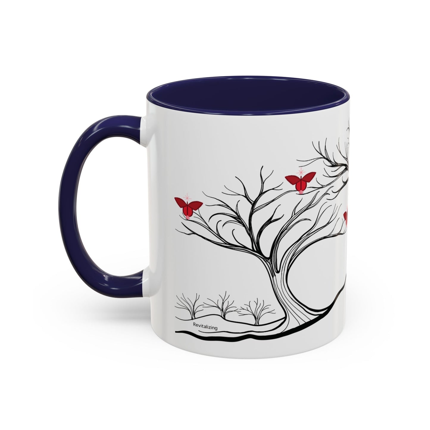 "Revitalizing", IMAGINE™ Series, Hand-Drawn Art Print, White Ceramic Accent Mug—1 of 7 Butterfly Graces Collection—15 oz or 11 oz