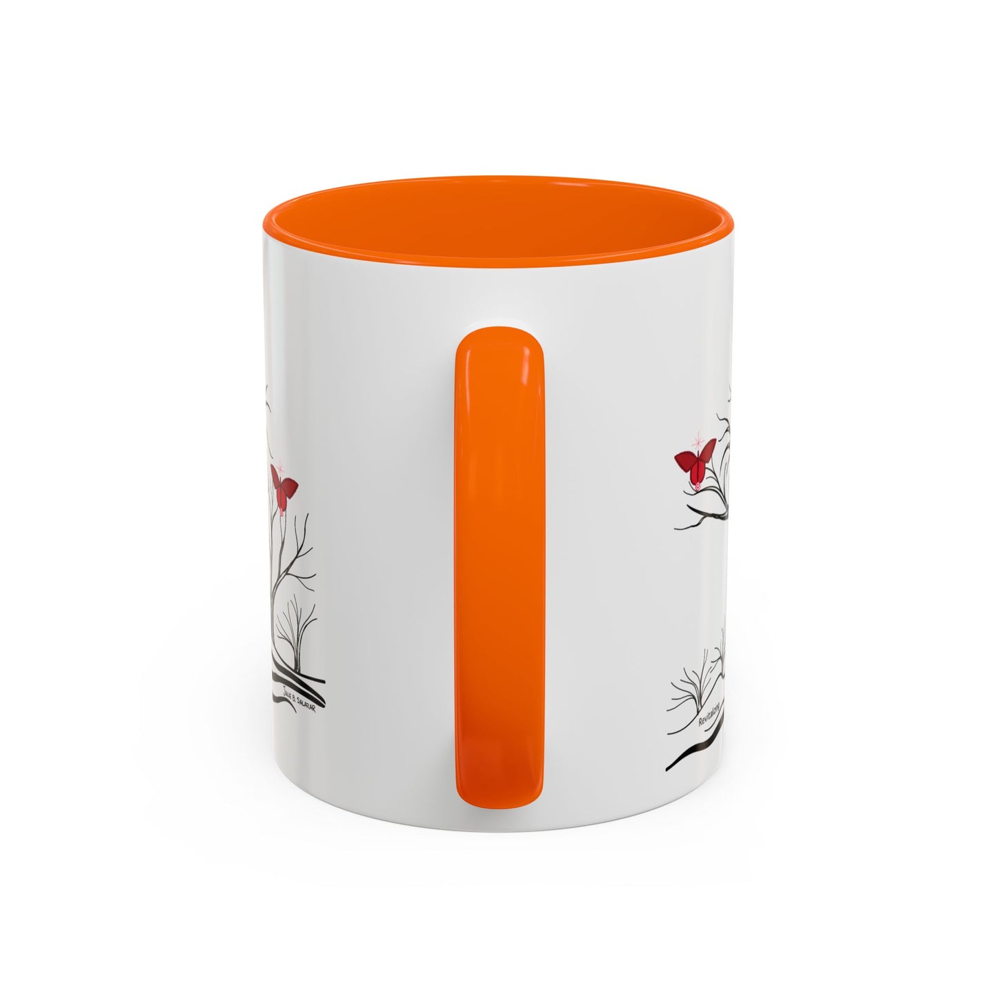 "Revitalizing", IMAGINE™ Series, Hand-Drawn Art Print, White Ceramic Accent Mug—1 of 7 Butterfly Graces Collection—15 oz or 11 oz