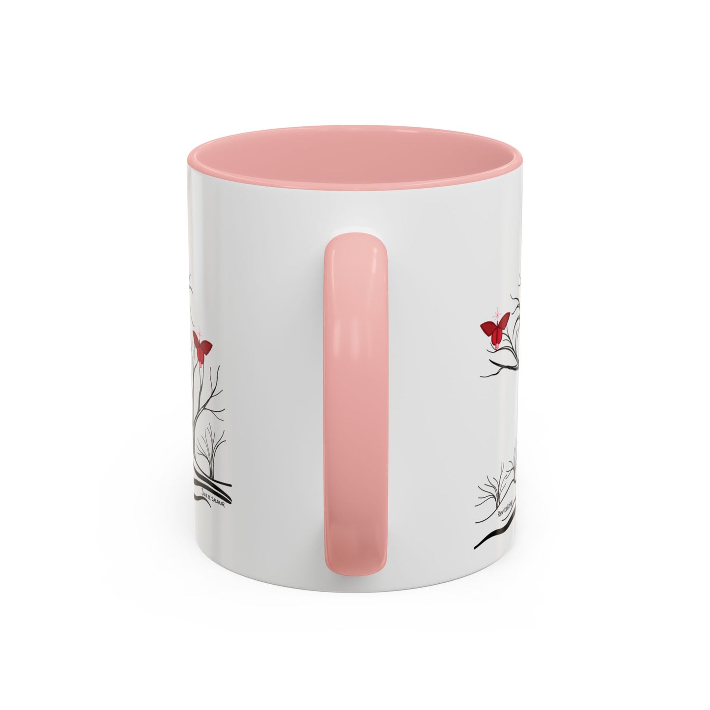 "Revitalizing", IMAGINE™ Series, Hand-Drawn Art Print, White Ceramic Accent Mug—1 of 7 Butterfly Graces Collection—15 oz or 11 oz
