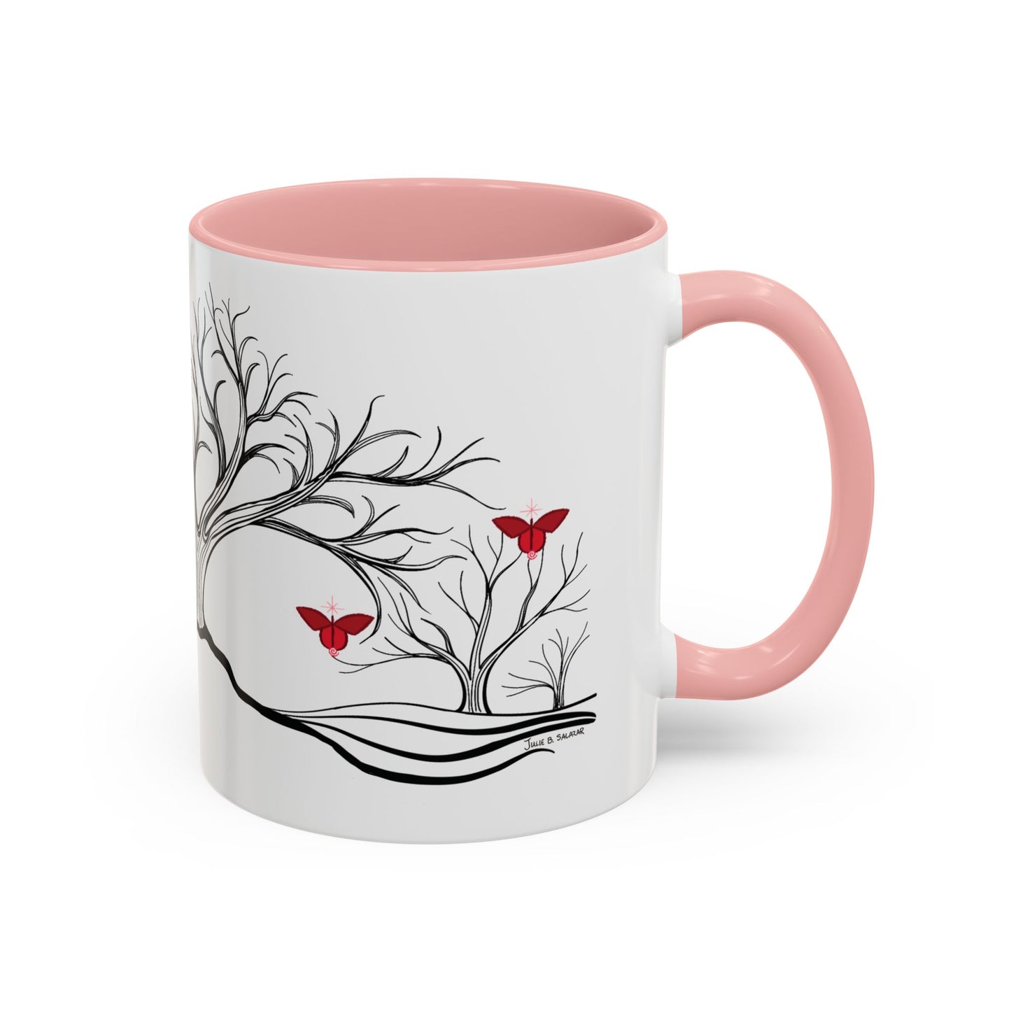"Revitalizing", IMAGINE™ Series, Hand-Drawn Art Print, White Ceramic Accent Mug—1 of 7 Butterfly Graces Collection—15 oz or 11 oz