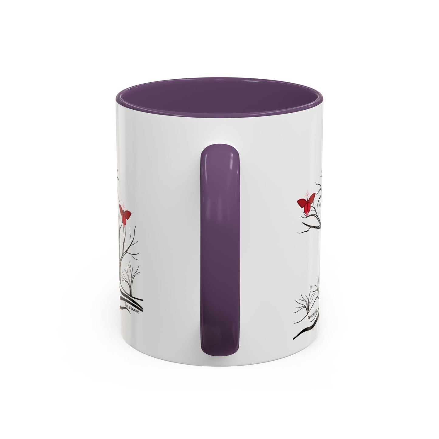 "Revitalizing", IMAGINE™ Series, Hand-Drawn Art Print, White Ceramic Accent Mug—1 of 7 Butterfly Graces Collection—15 oz or 11 oz