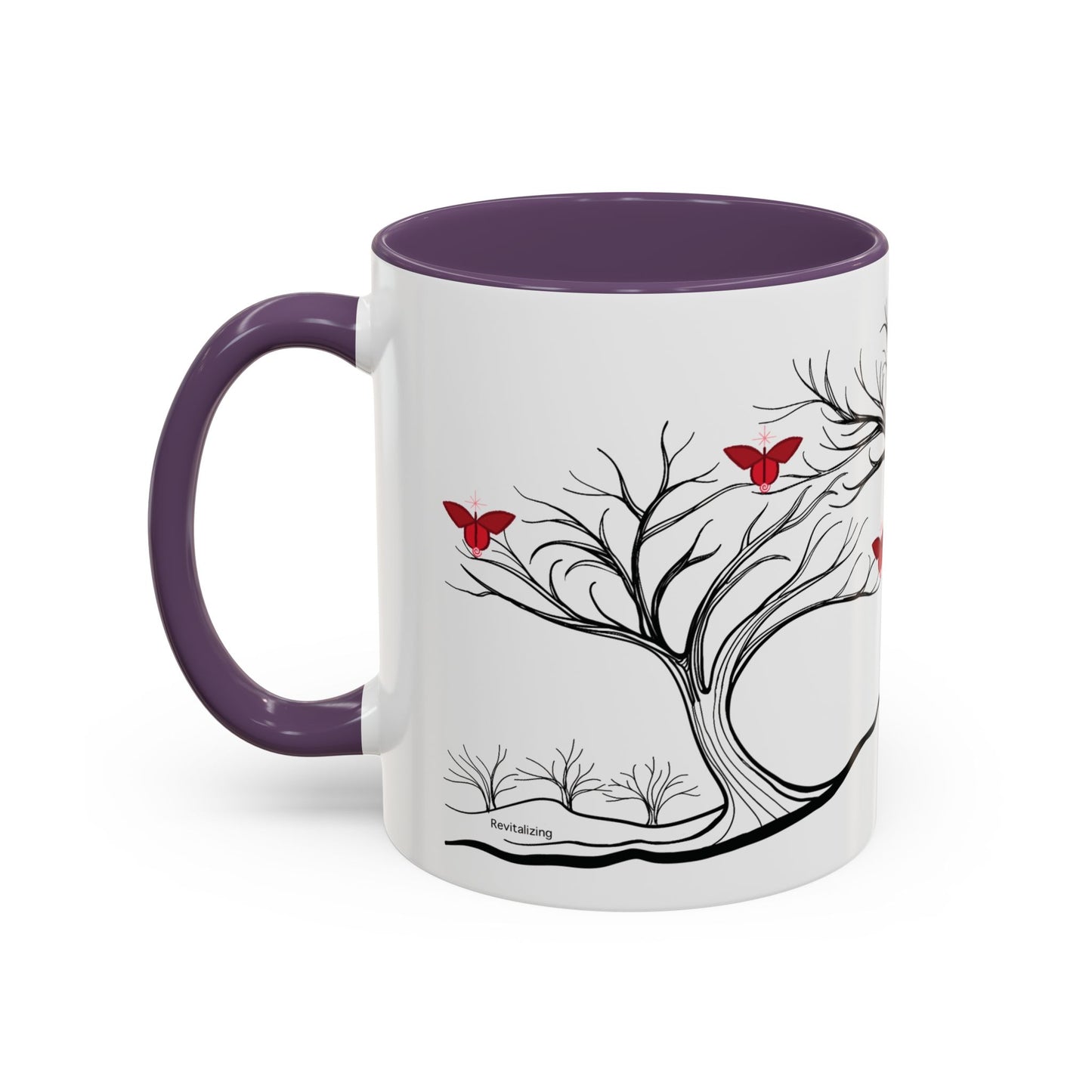 "Revitalizing", IMAGINE™ Series, Hand-Drawn Art Print, White Ceramic Accent Mug—1 of 7 Butterfly Graces Collection—15 oz or 11 oz