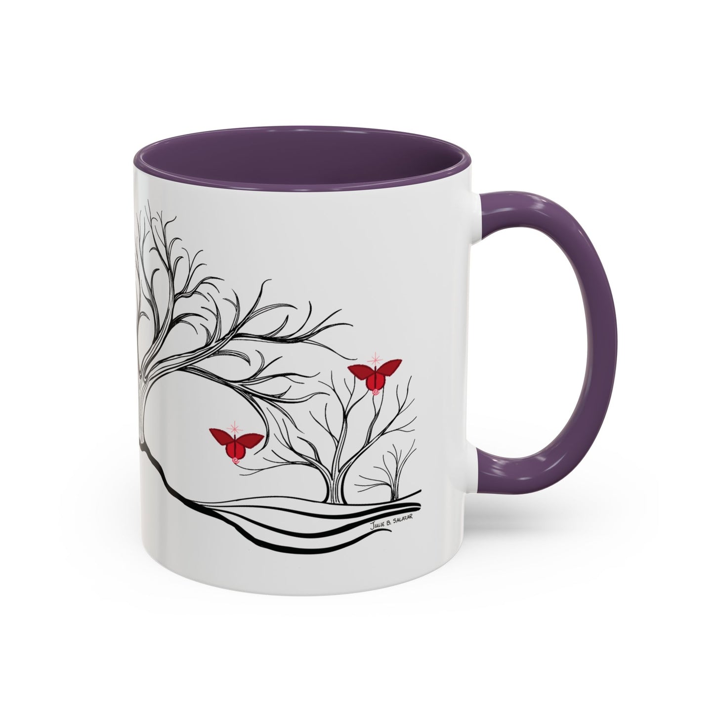"Revitalizing", IMAGINE™ Series, Hand-Drawn Art Print, White Ceramic Accent Mug—1 of 7 Butterfly Graces Collection—15 oz or 11 oz