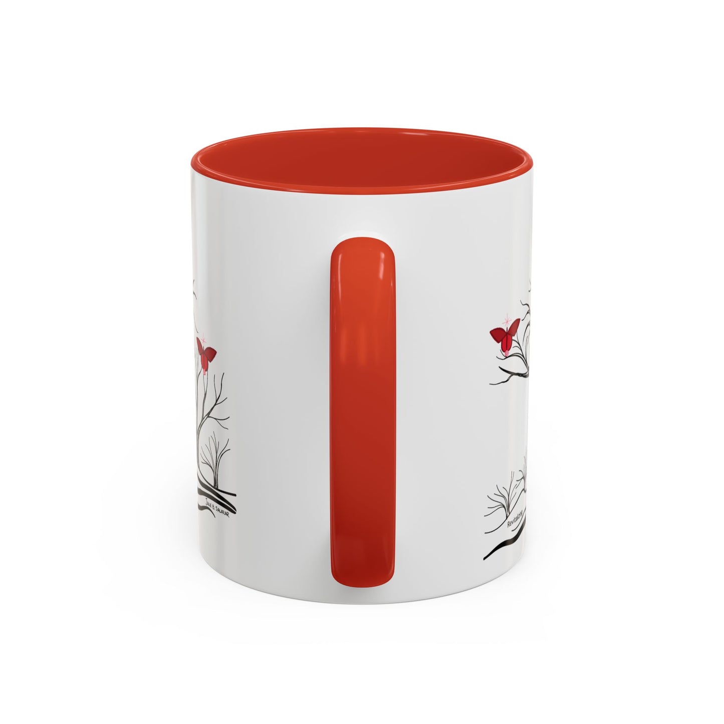"Revitalizing", IMAGINE™ Series, Hand-Drawn Art Print, White Ceramic Accent Mug—1 of 7 Butterfly Graces Collection—15 oz or 11 oz