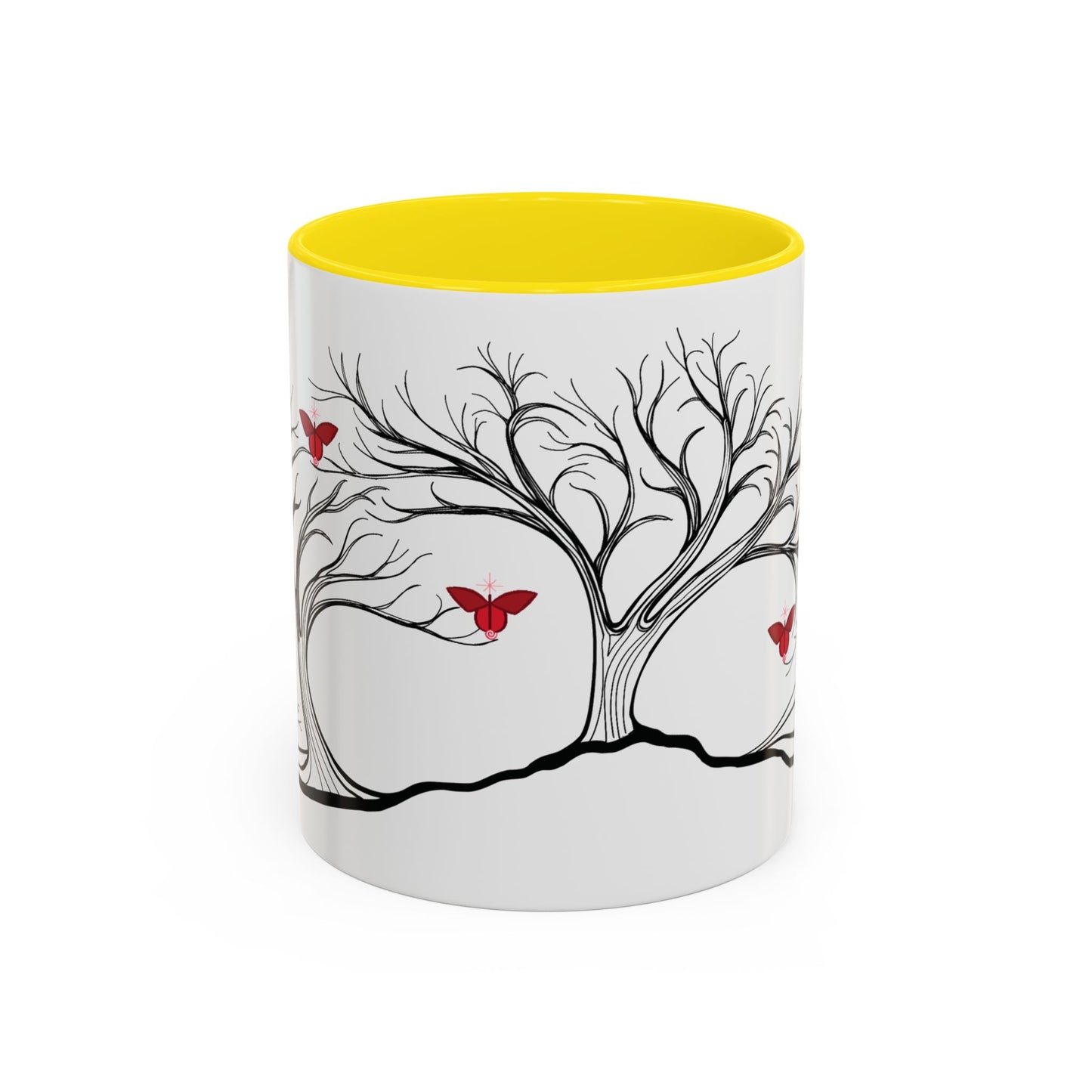 "Revitalizing", IMAGINE™ Series, Hand-Drawn Art Print, White Ceramic Accent Mug—1 of 7 Butterfly Graces Collection—15 oz or 11 oz