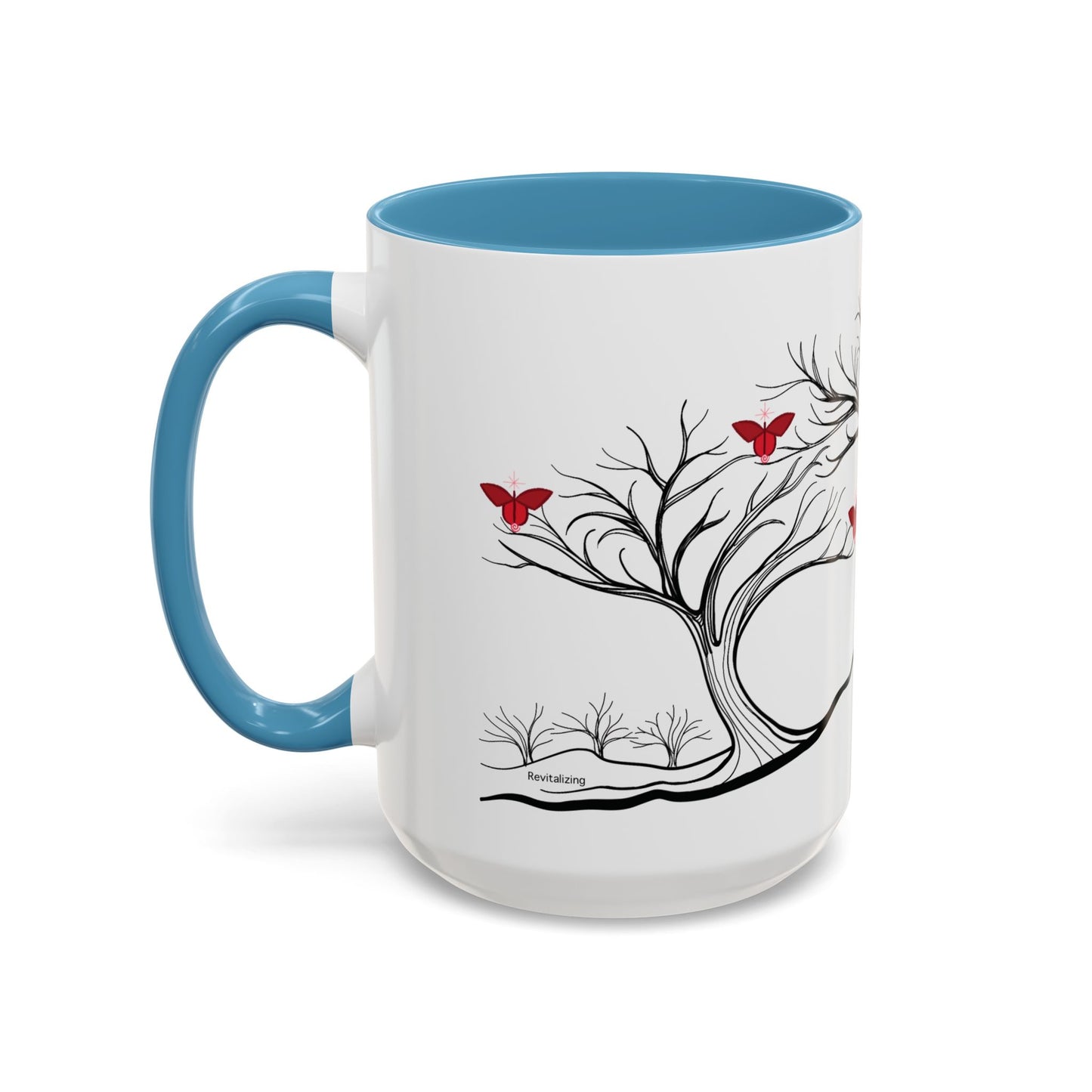 "Revitalizing", IMAGINE™ Series, Hand-Drawn Art Print, White Ceramic Accent Mug—1 of 7 Butterfly Graces Collection—15 oz or 11 oz