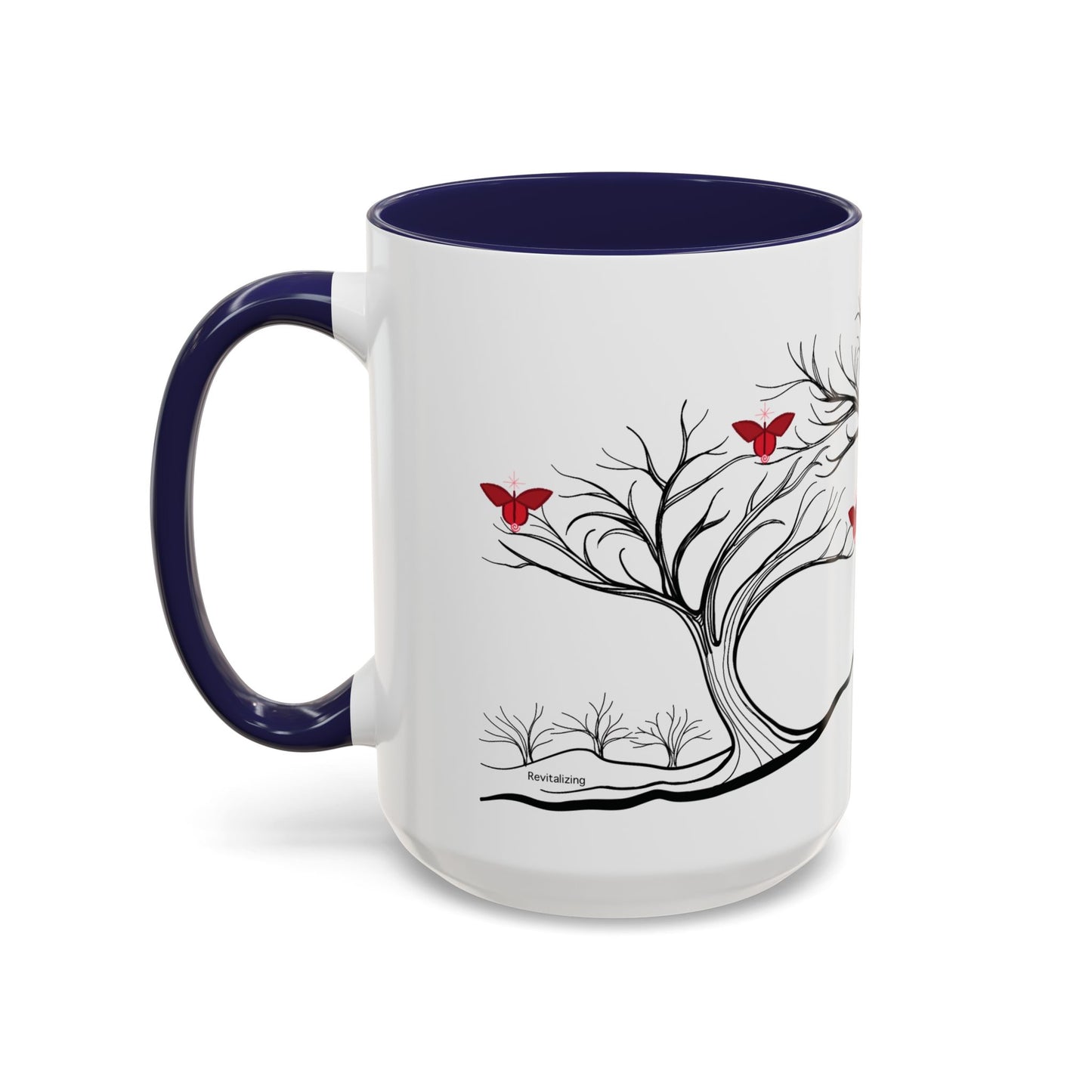 "Revitalizing", IMAGINE™ Series, Hand-Drawn Art Print, White Ceramic Accent Mug—1 of 7 Butterfly Graces Collection—15 oz or 11 oz