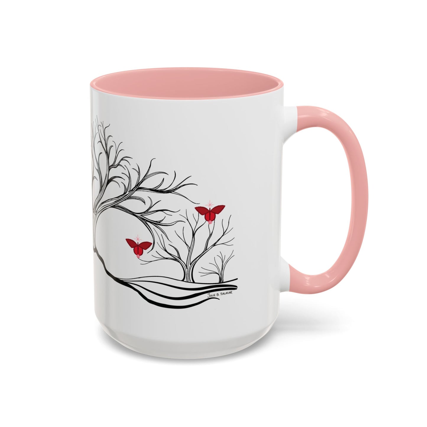 "Revitalizing", IMAGINE™ Series, Hand-Drawn Art Print, White Ceramic Accent Mug—1 of 7 Butterfly Graces Collection—15 oz or 11 oz