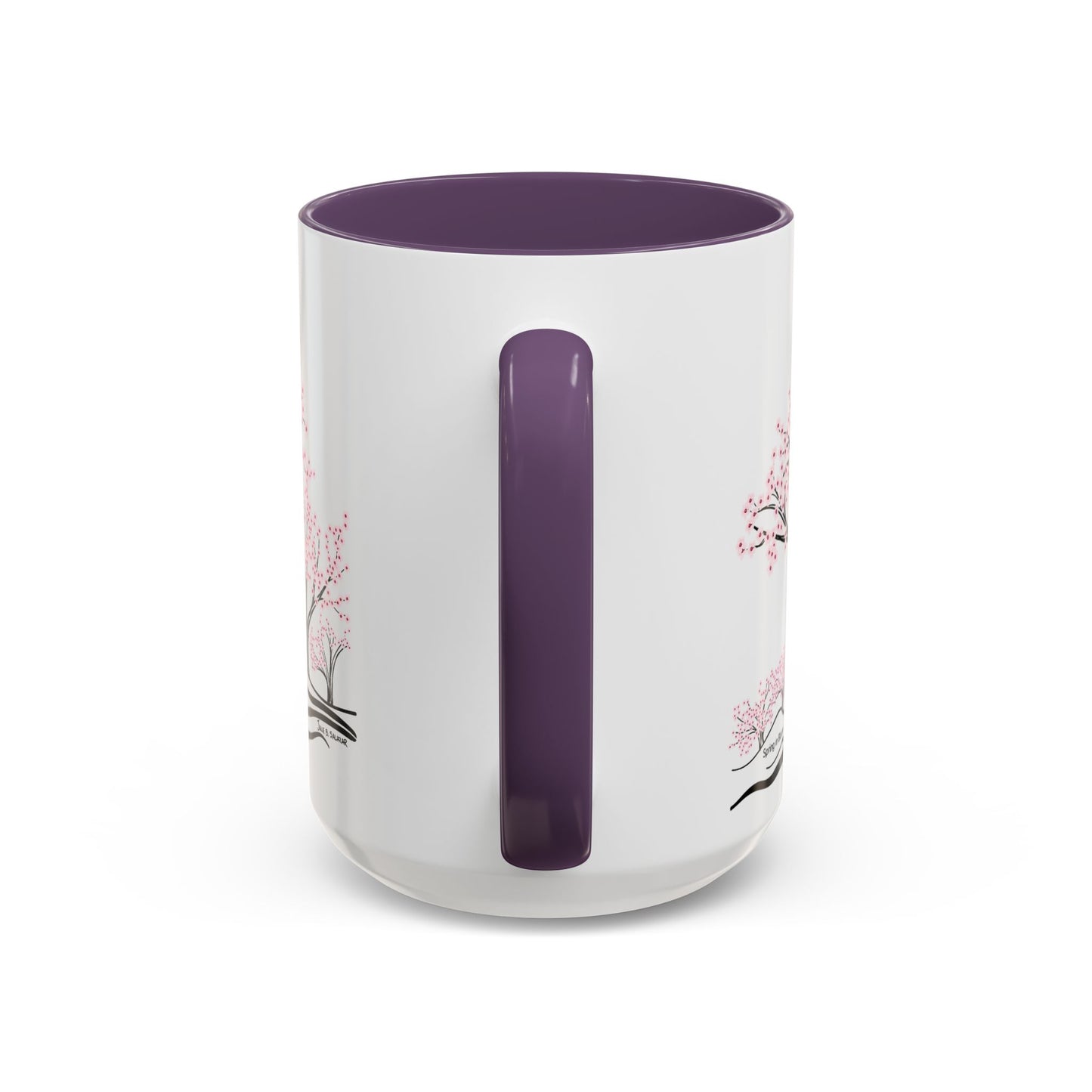 “Spring in Bloom”, IMAGINE™ Series, Hand-Drawn Art Print, White Ceramic Accent Mug—1 of 4 Seasons Collection—15 oz or 11 oz