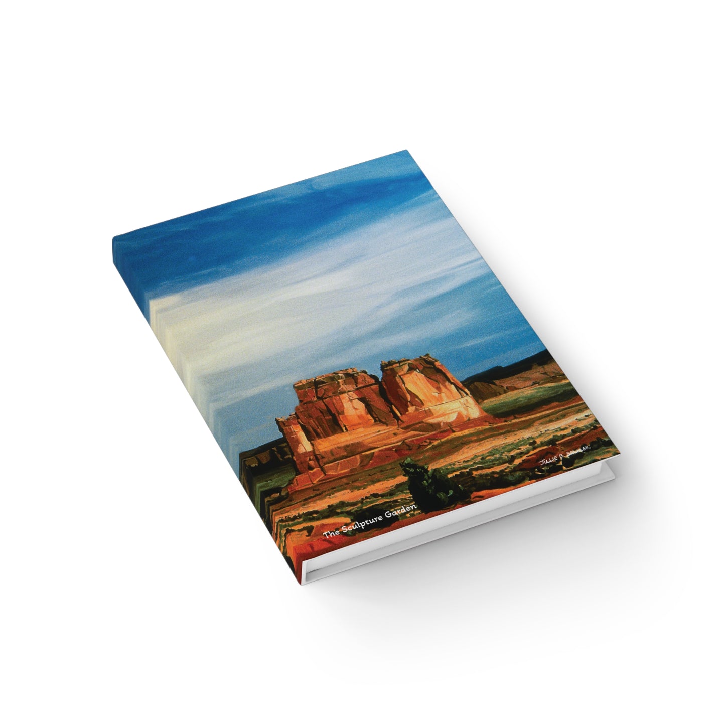 "The Sculpture Garden", Southwest Landscape, Oil on Canvas Art Print, Hardcover Journal—Lined or Blank