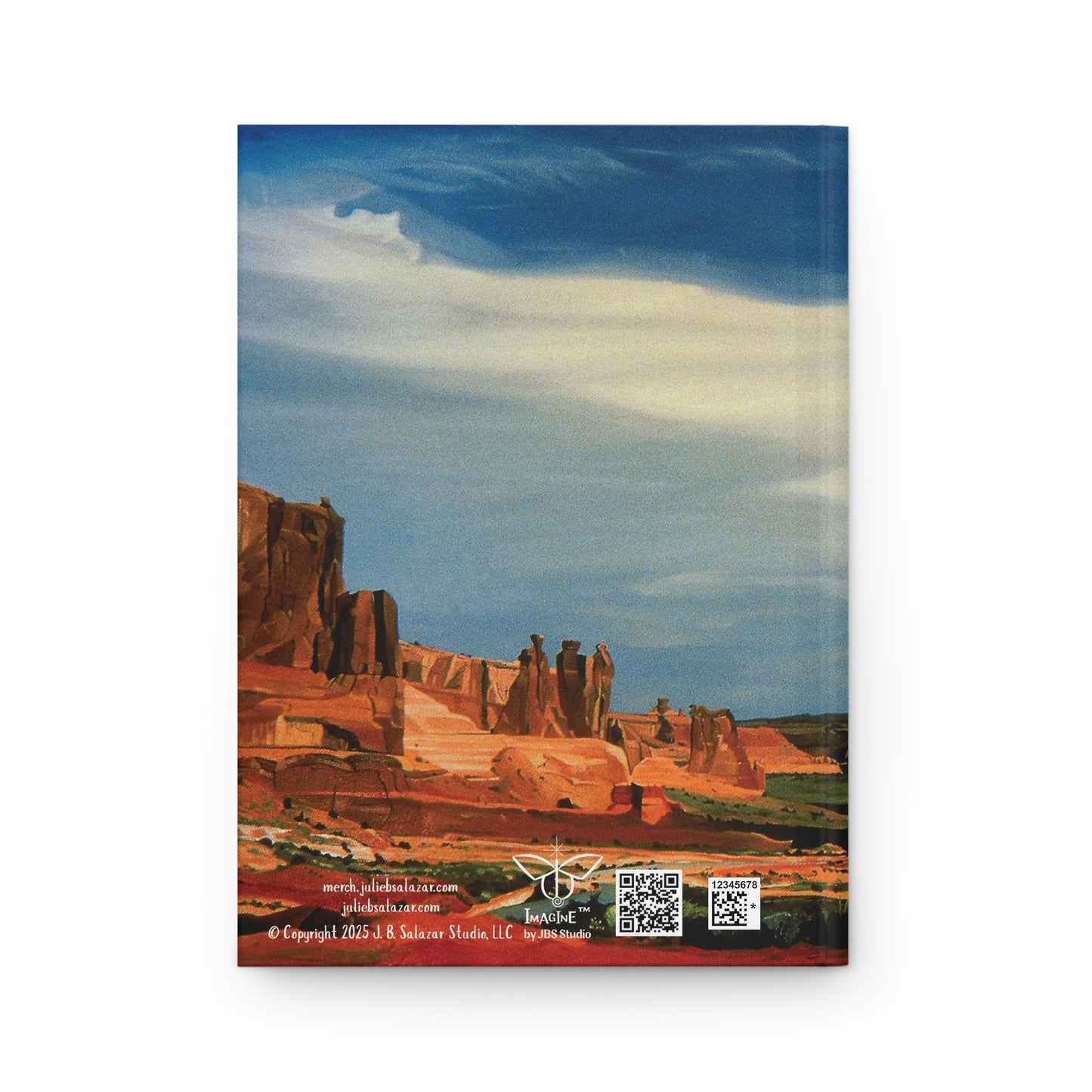 "The Sculpture Garden", Southwest Landscape, Oil on Canvas Art Print, Hardcover Journal—Lined or Blank