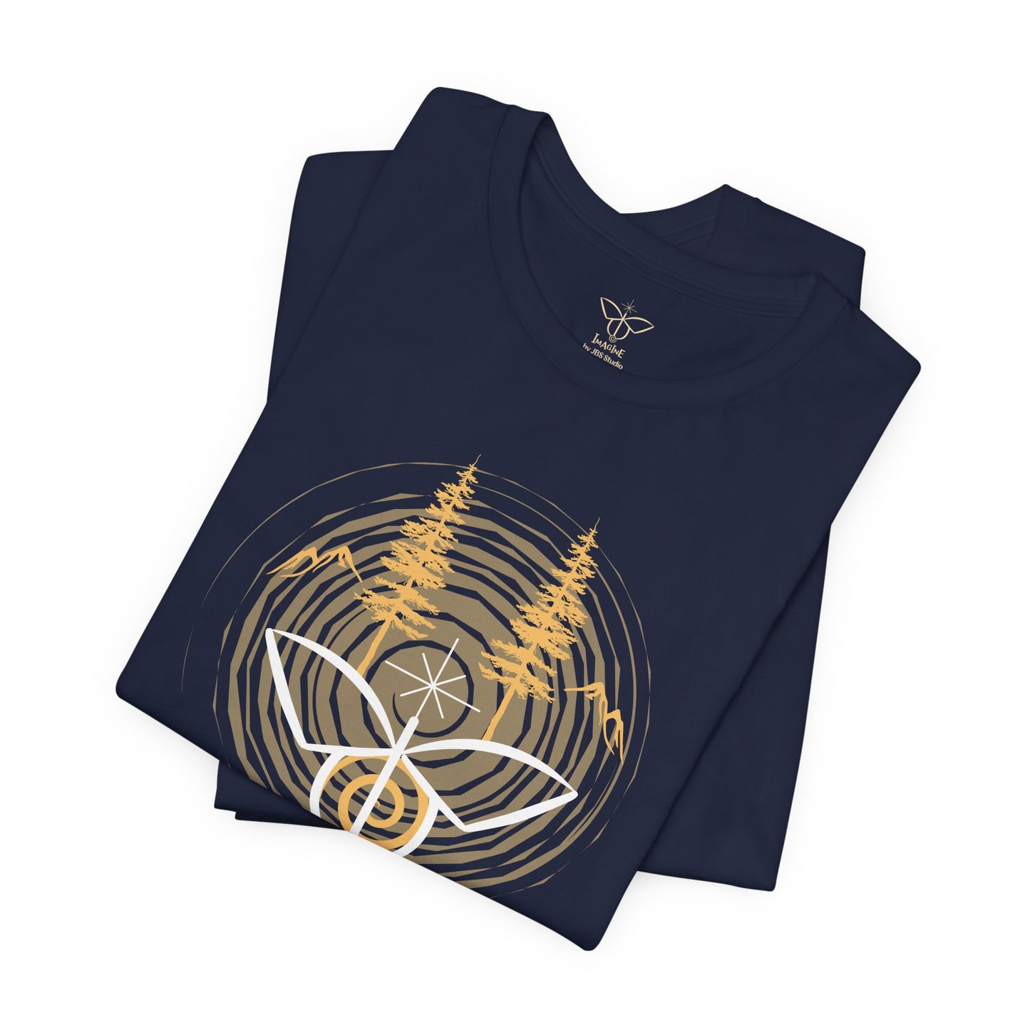 "Golden Dawn", IMAGINE™ Series, Hand-Drawn Art Print, Bella+Canvas 3001 Unisex Jersey Short Sleeve Tee
