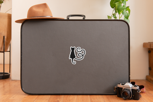 “Time Traveler”, IMAGINE™ Series, Hand-Drawn Art Print, Kiss-Cut Stickers, Stellar Kitty Cat Collection, 2, 3, 4, 6, inch