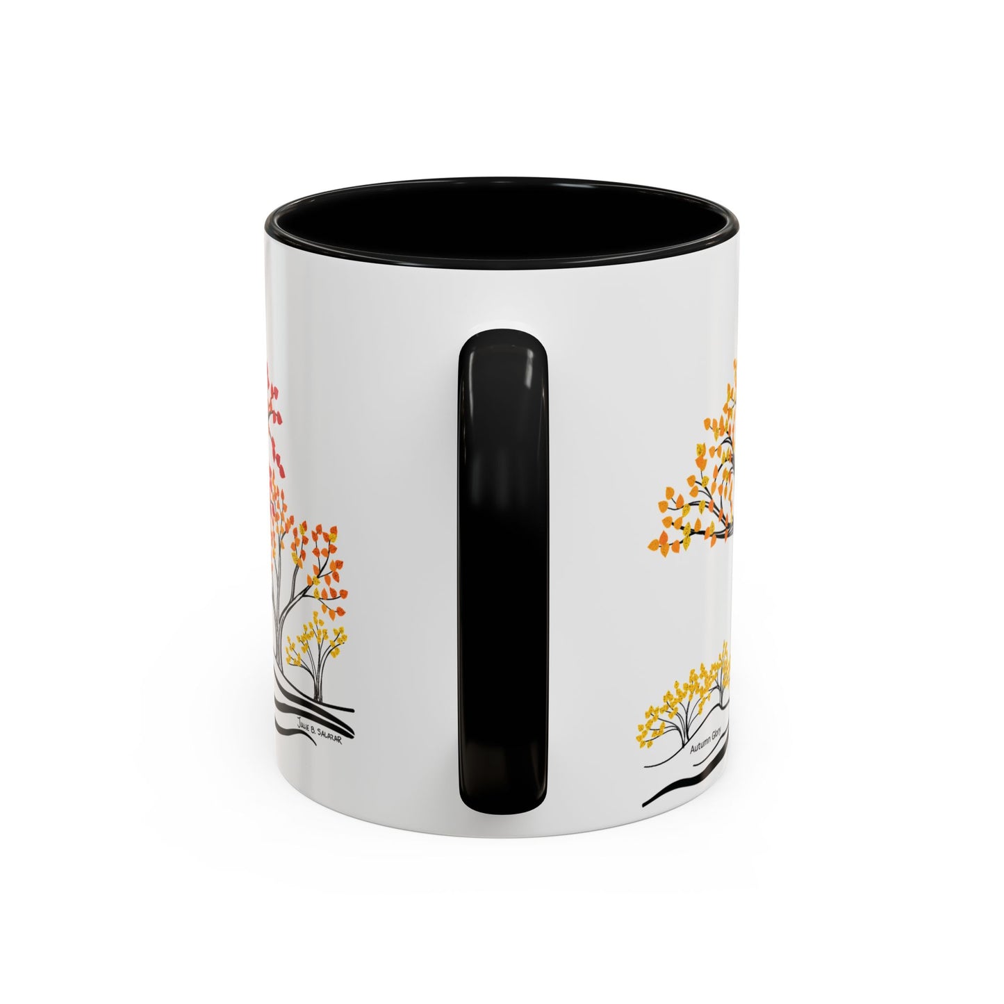 “Autumn Glory”, IMAGINE™ Series, Hand-Drawn Art Print, White Ceramic Accent Mug—3 of 4 Seasons Collection—15 oz or 11 oz