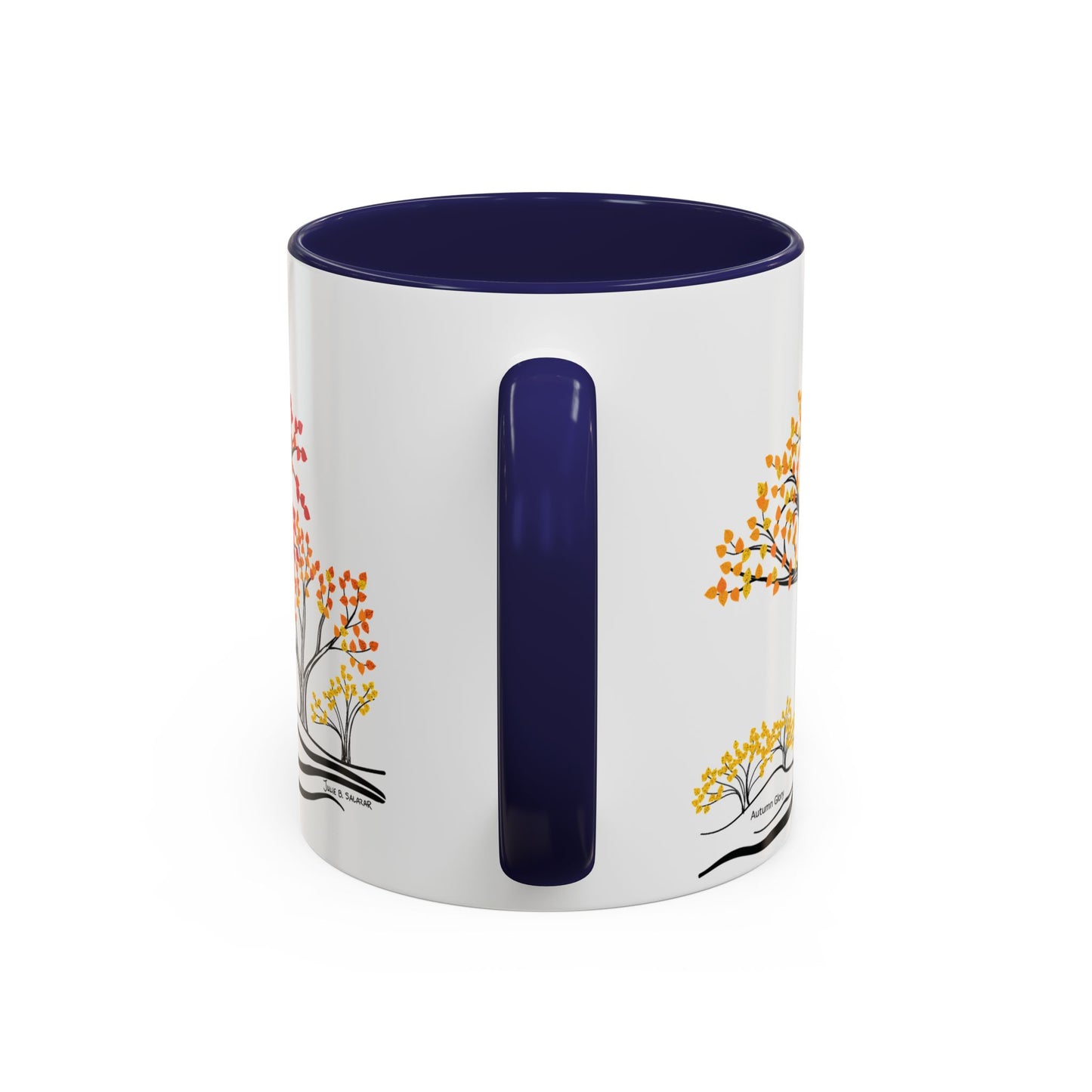 “Autumn Glory”, IMAGINE™ Series, Hand-Drawn Art Print, White Ceramic Accent Mug—3 of 4 Seasons Collection—15 oz or 11 oz