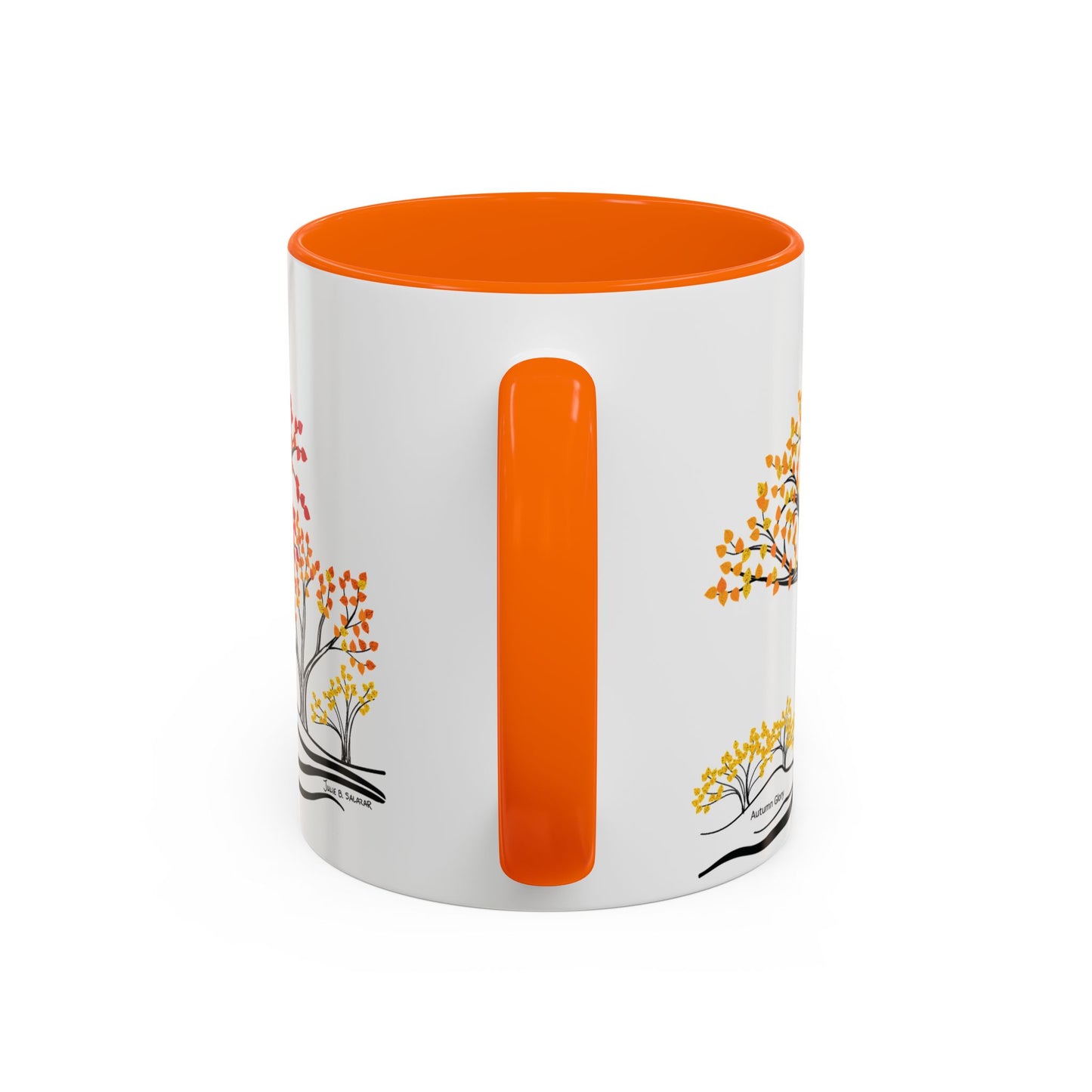 “Autumn Glory”, IMAGINE™ Series, Hand-Drawn Art Print, White Ceramic Accent Mug—3 of 4 Seasons Collection—15 oz or 11 oz