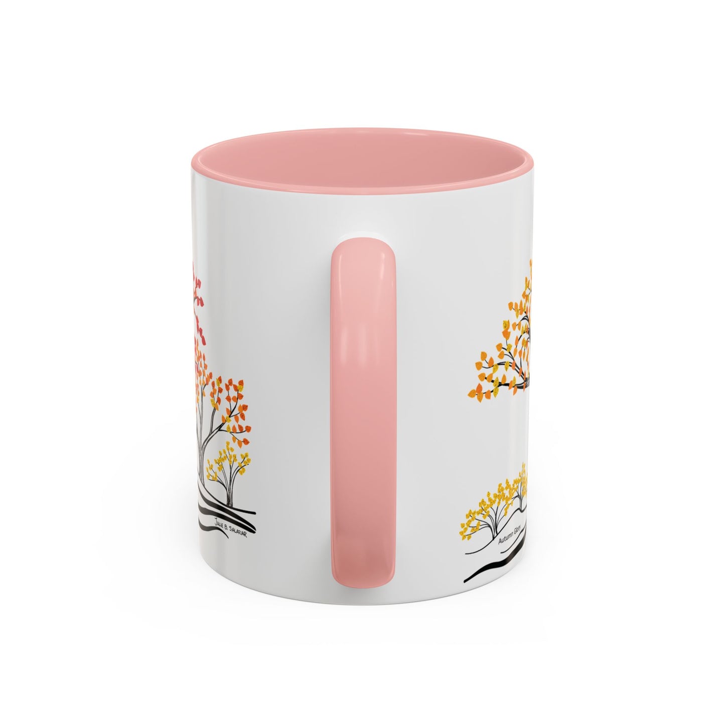 “Autumn Glory”, IMAGINE™ Series, Hand-Drawn Art Print, White Ceramic Accent Mug—3 of 4 Seasons Collection—15 oz or 11 oz